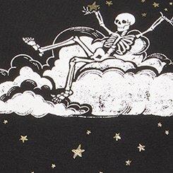 Super Soft Jersey Sleep Tee Dress, SKELETON STAR WISHES BLACK, swatch