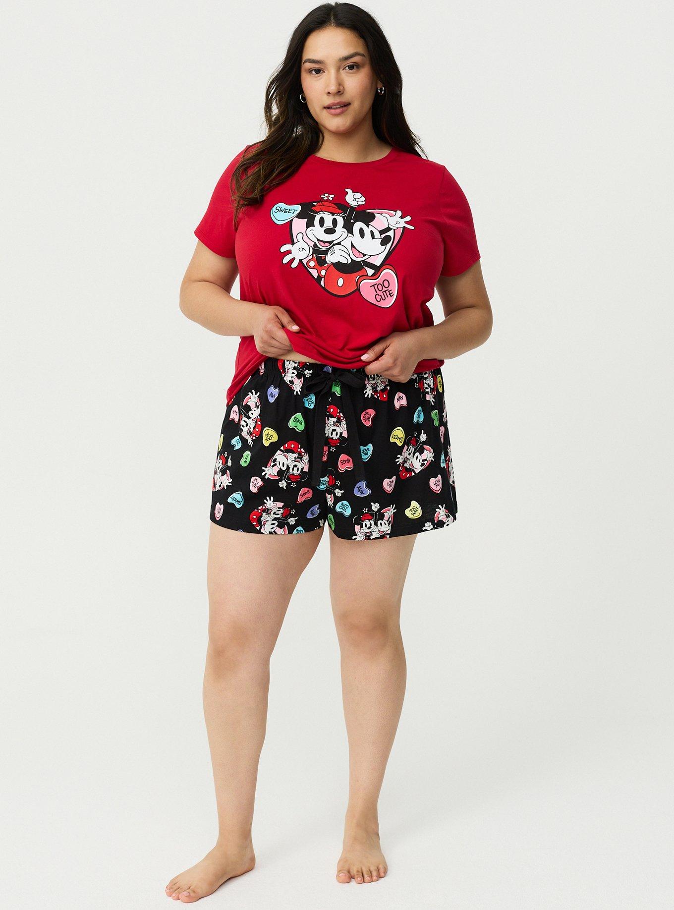 Mickey & Minnie Lounge Short, MICKEY AND MINNIE VALENTINES PRINT, hi-res