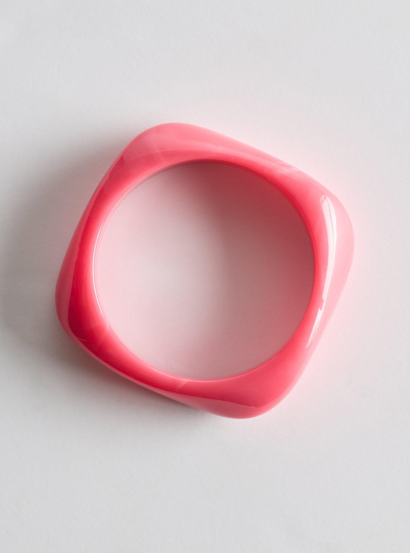 Statement Bangle Bracelet, PINK, hi-res