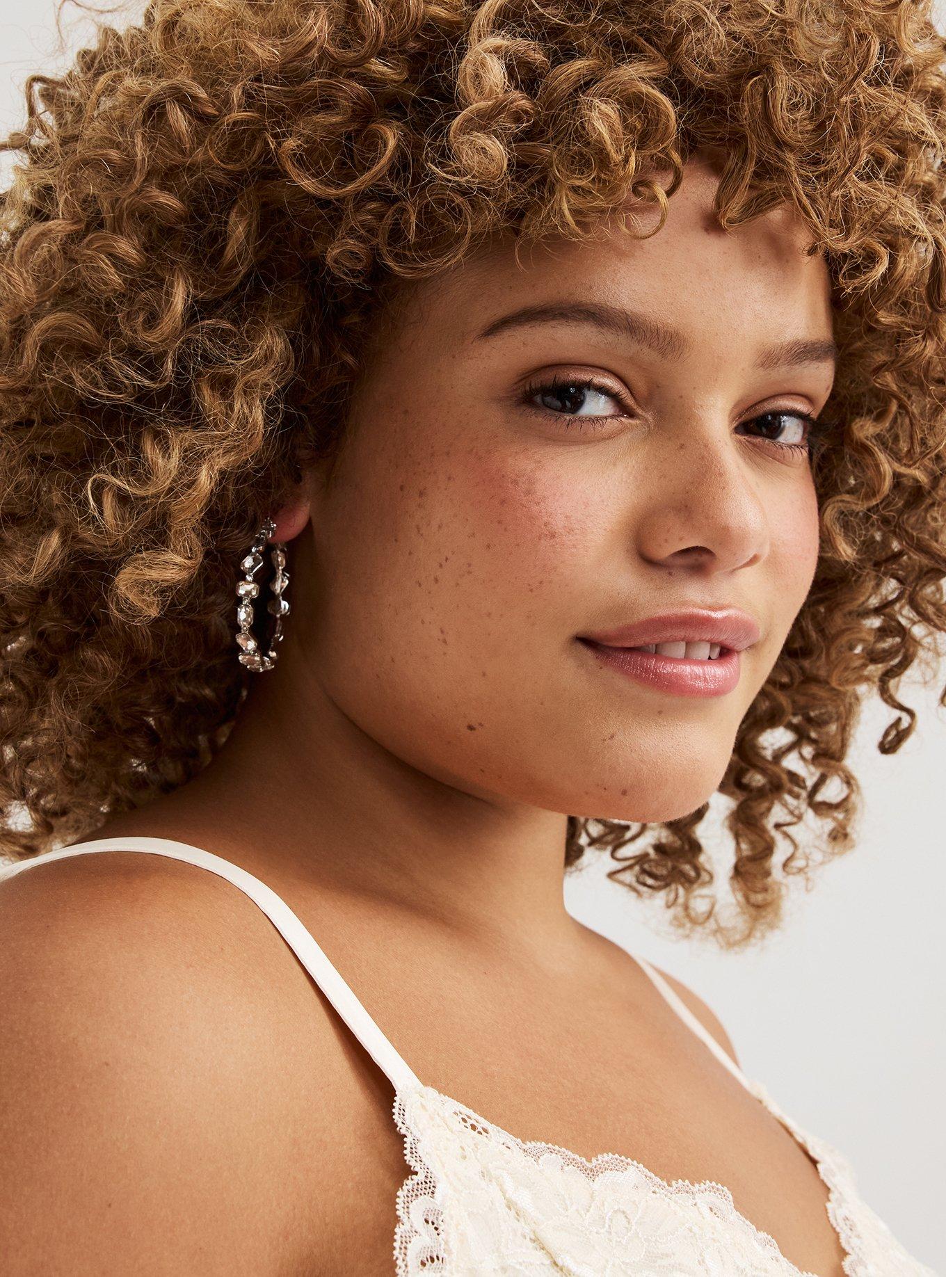 Rhinestone Hoop Earring