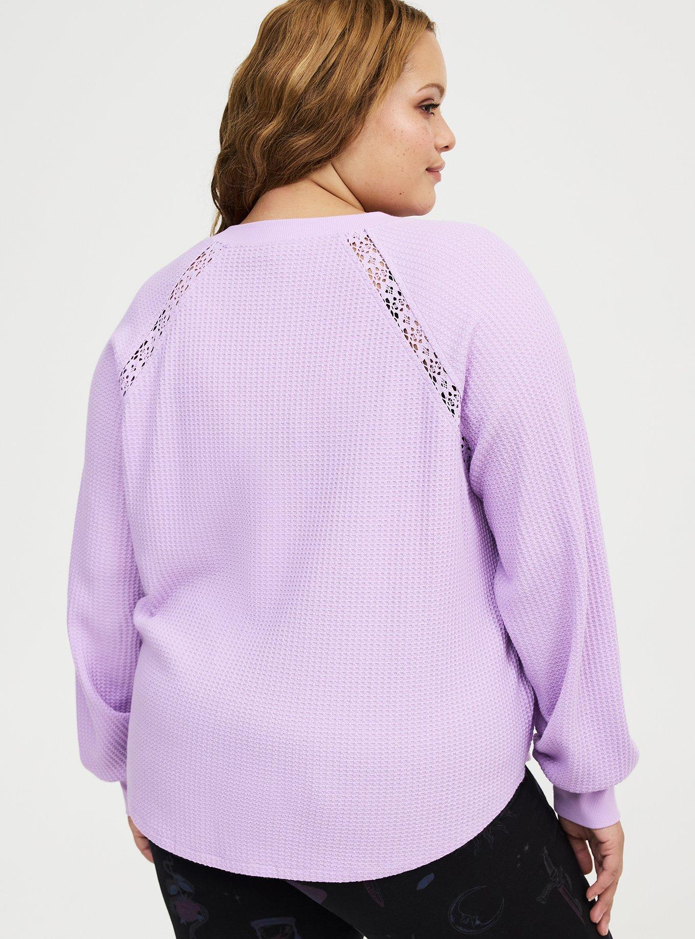 Waffle Crochet Inset Top, CROCUS PETAL, alternate