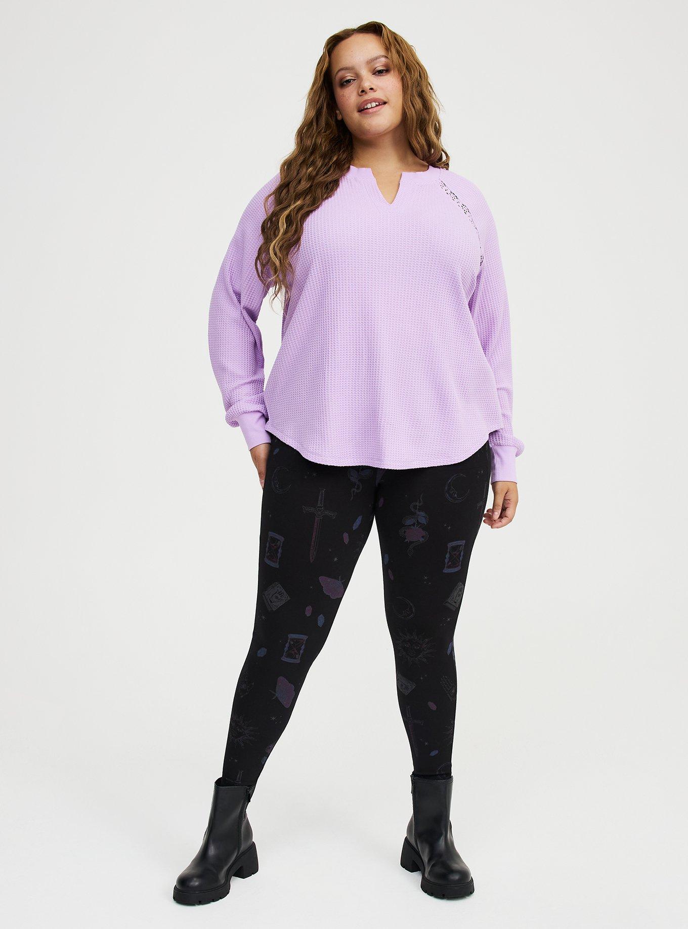 Waffle Crochet Inset Top, CROCUS PETAL, alternate