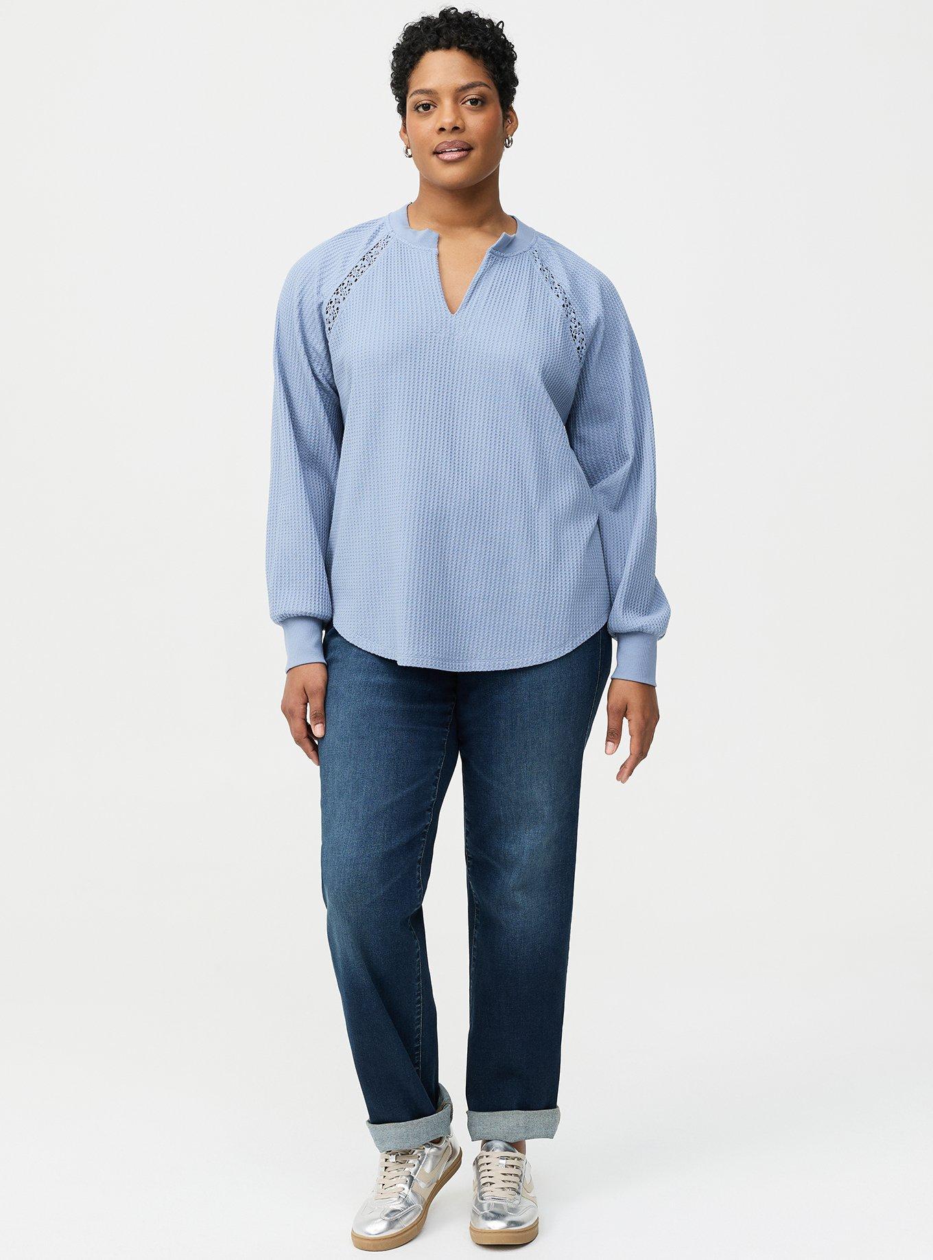 Waffle Crochet Inset Top, TROPOSPHERE, alternate