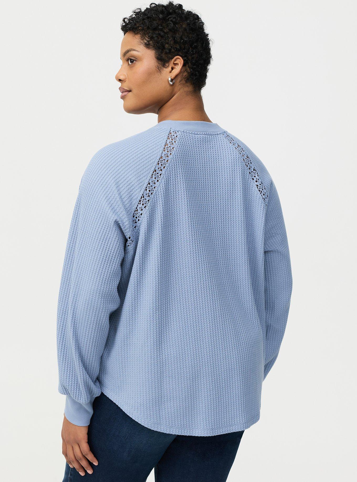 Waffle Crochet Inset Top, TROPOSPHERE, alternate