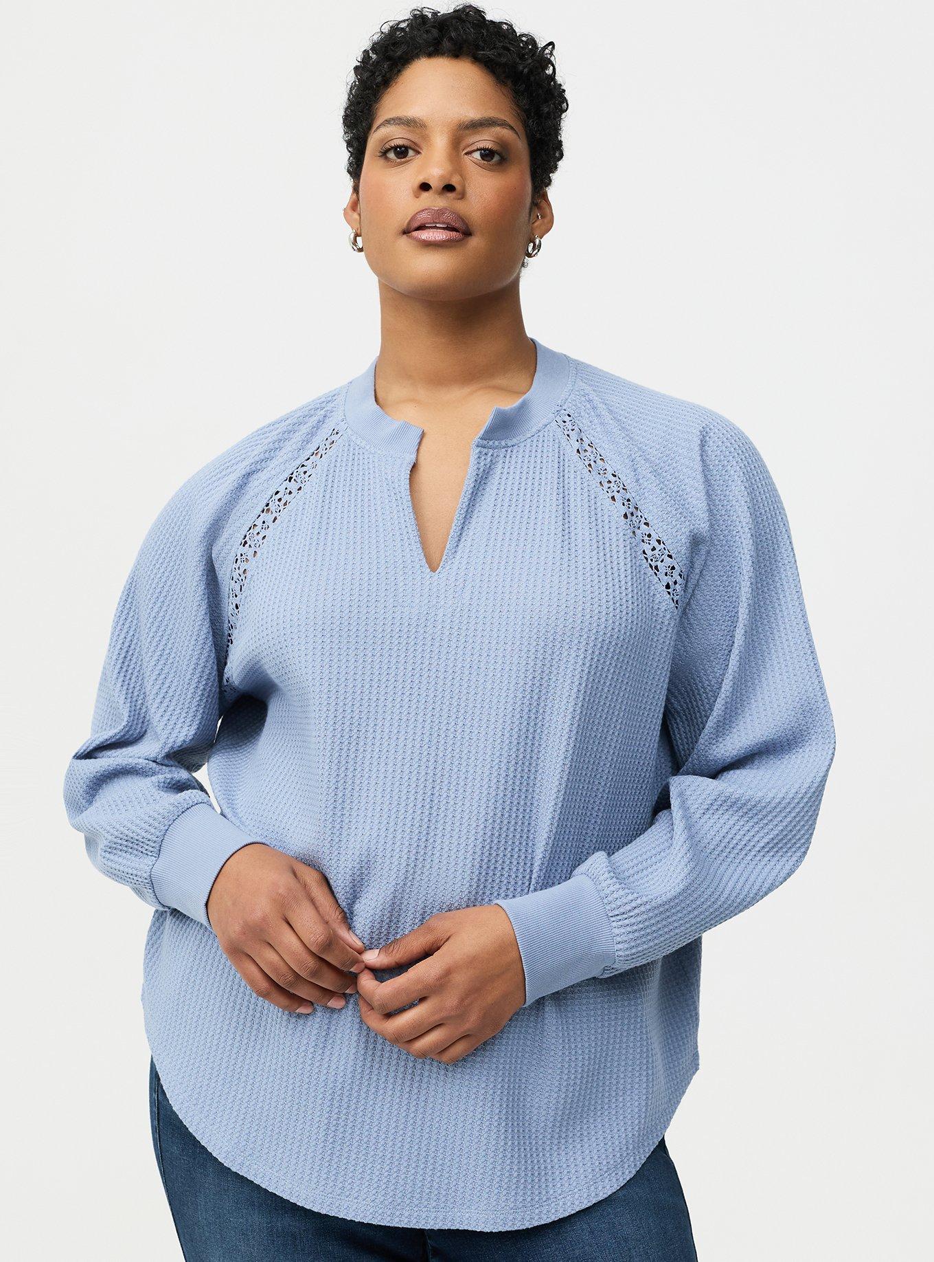 Plus Size - Waffle Crochet Inset Top - Torrid