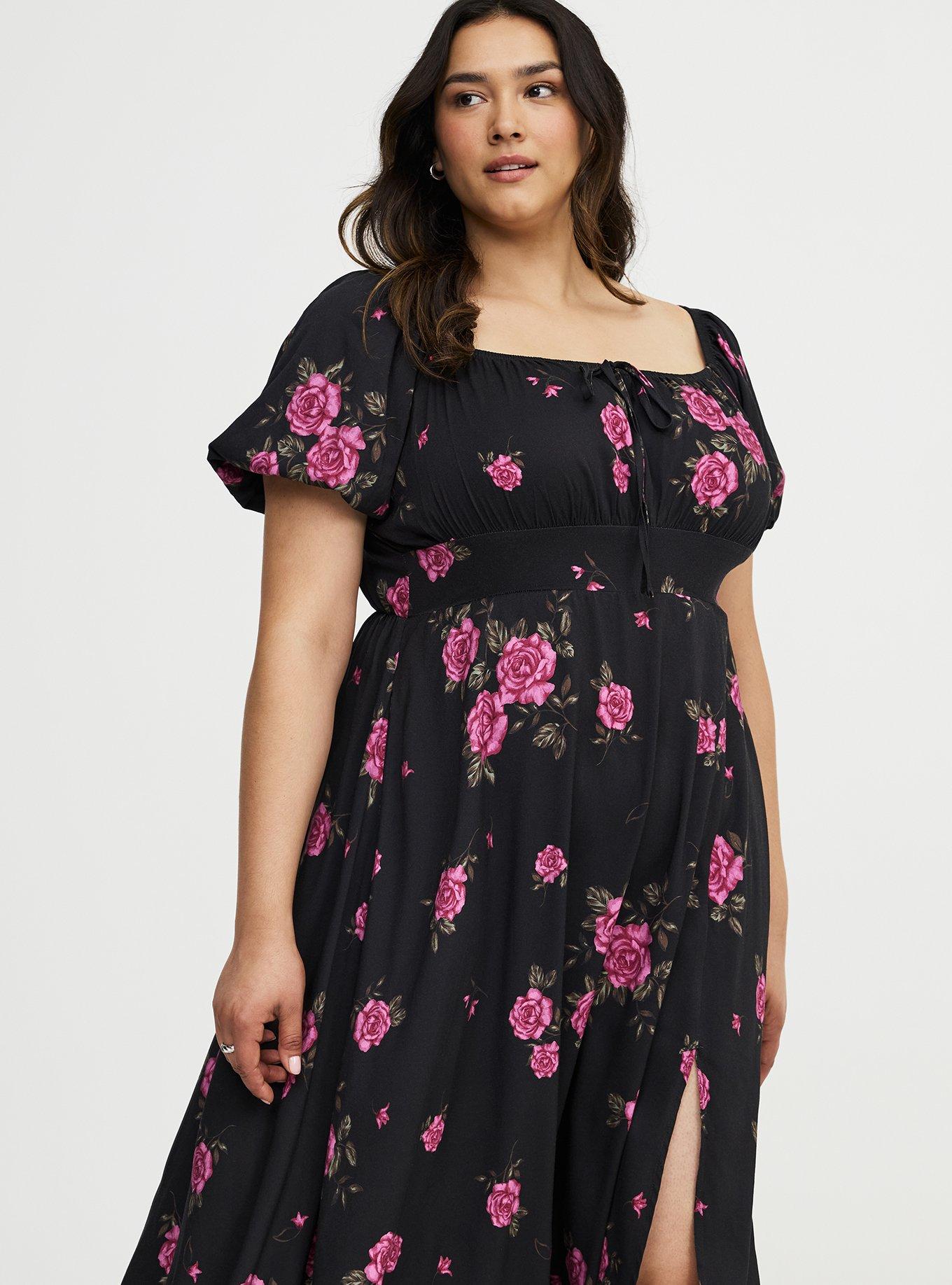 knee length dresses for ladies Shop Plus Size A-line Long Sleeves Elastic Band Chiffon Wedding Guest Dress main image 1