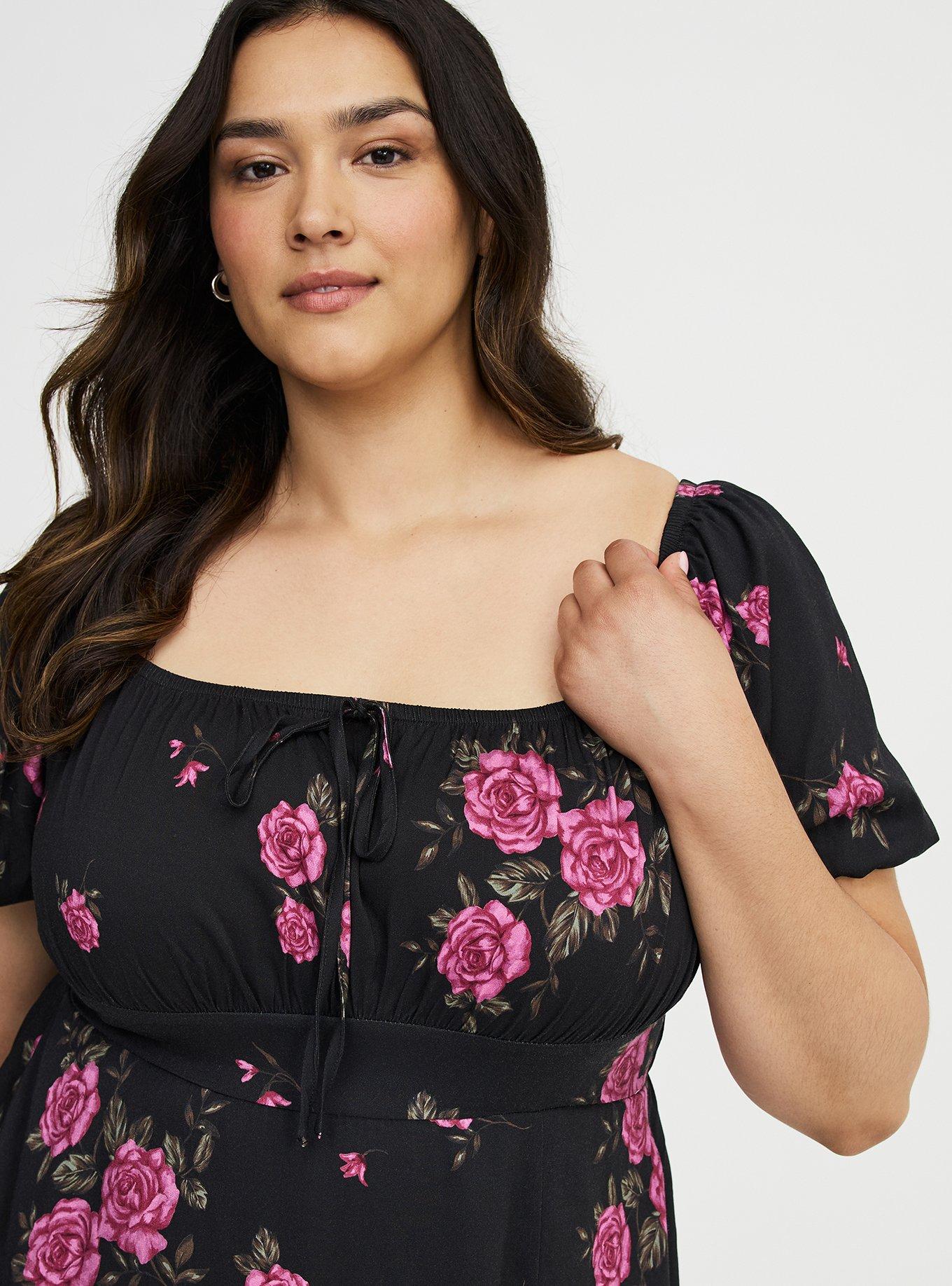 Puff Sleeve Midi Dress