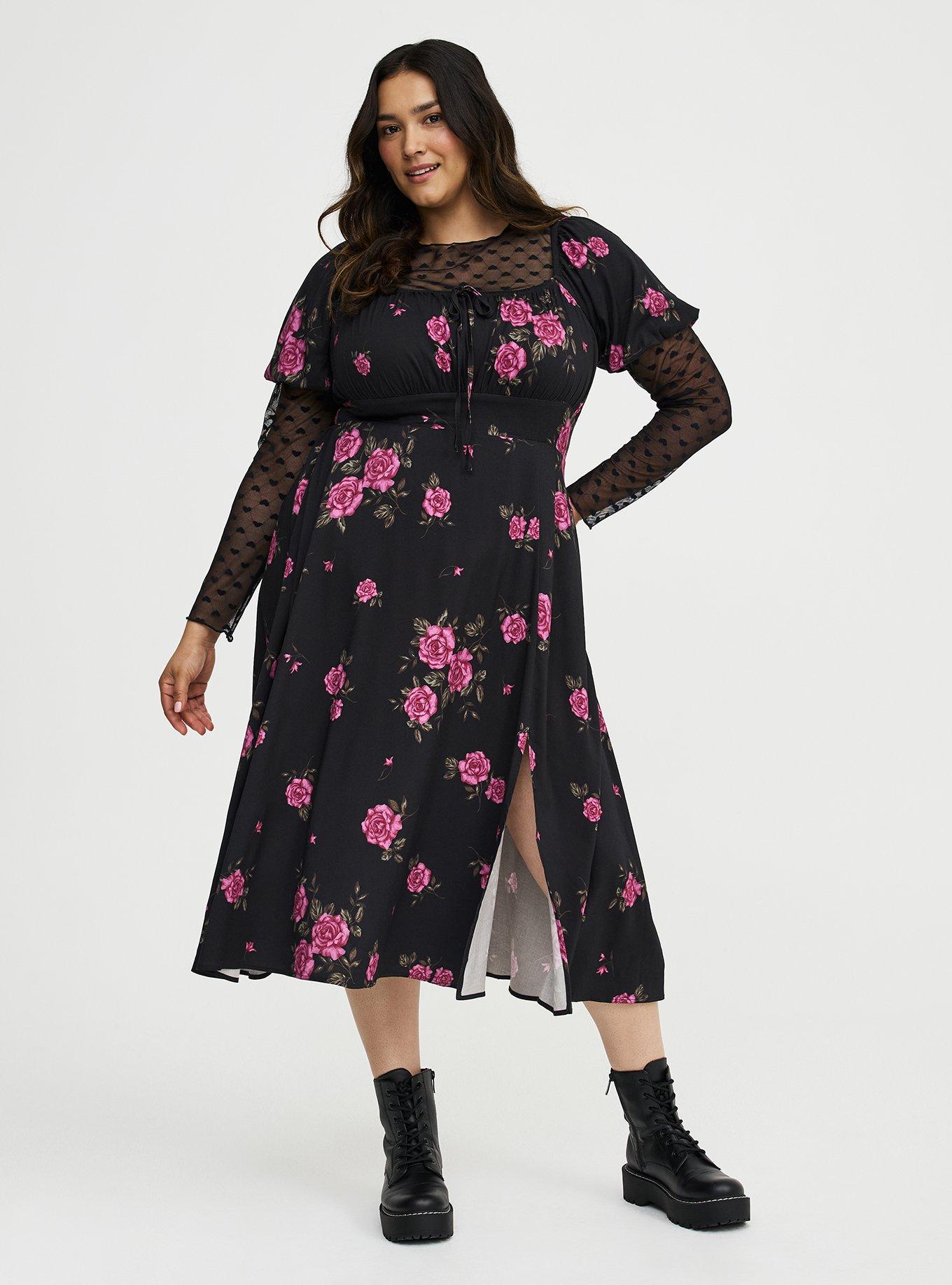 Puff Sleeve Midi Dress