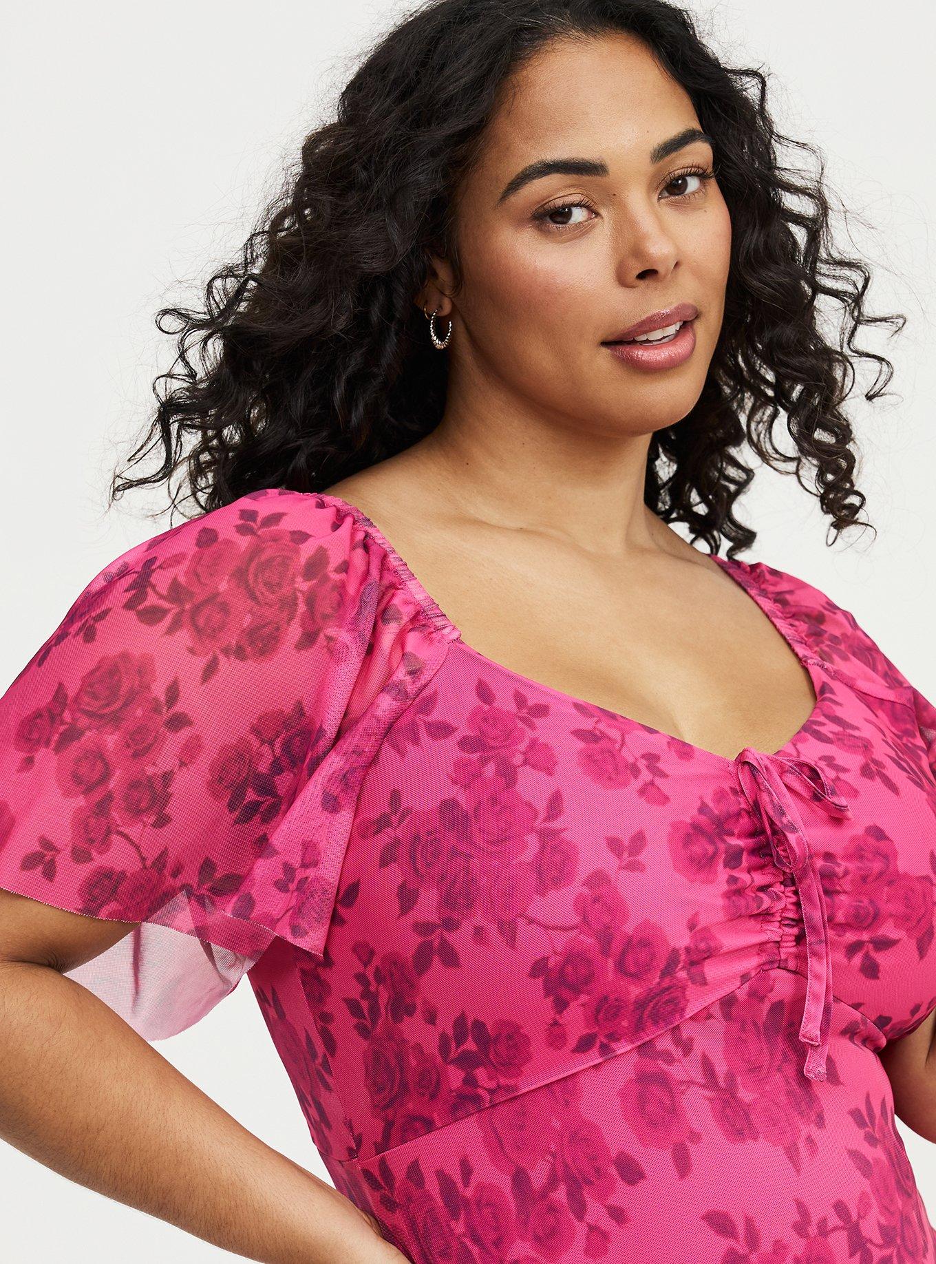 Flutter Sleeve Tie Front Maxi Dress