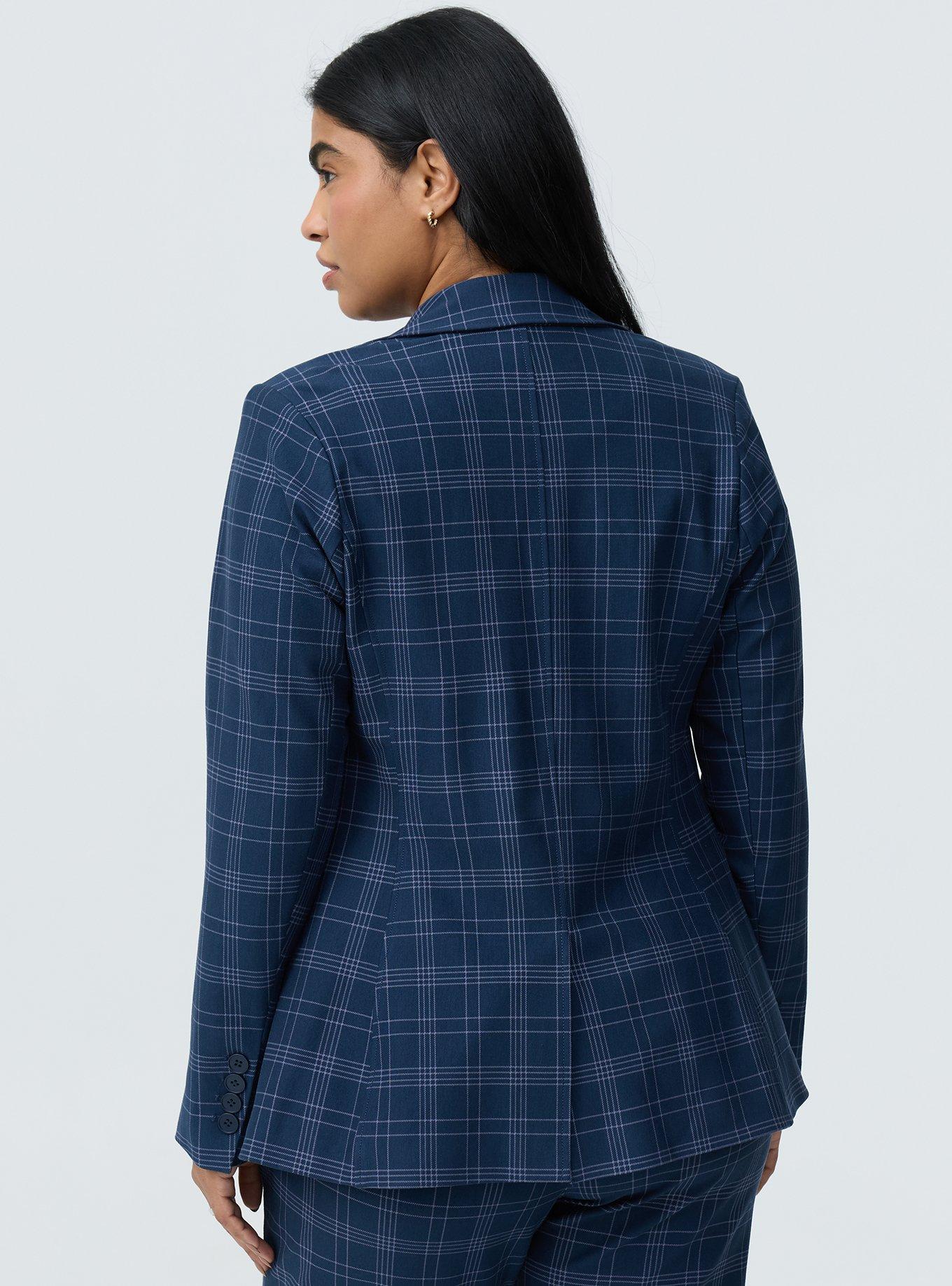 Studio Tailored Ponte Blazer, SYSTEM PLAID TONAL, alternate