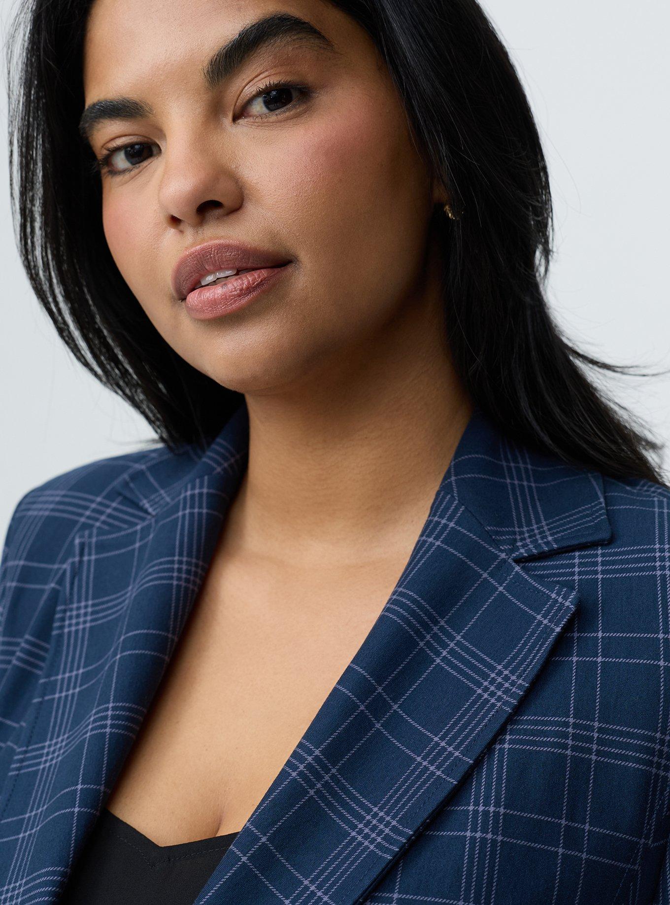 Studio Tailored Ponte Blazer, SYSTEM PLAID TONAL, alternate