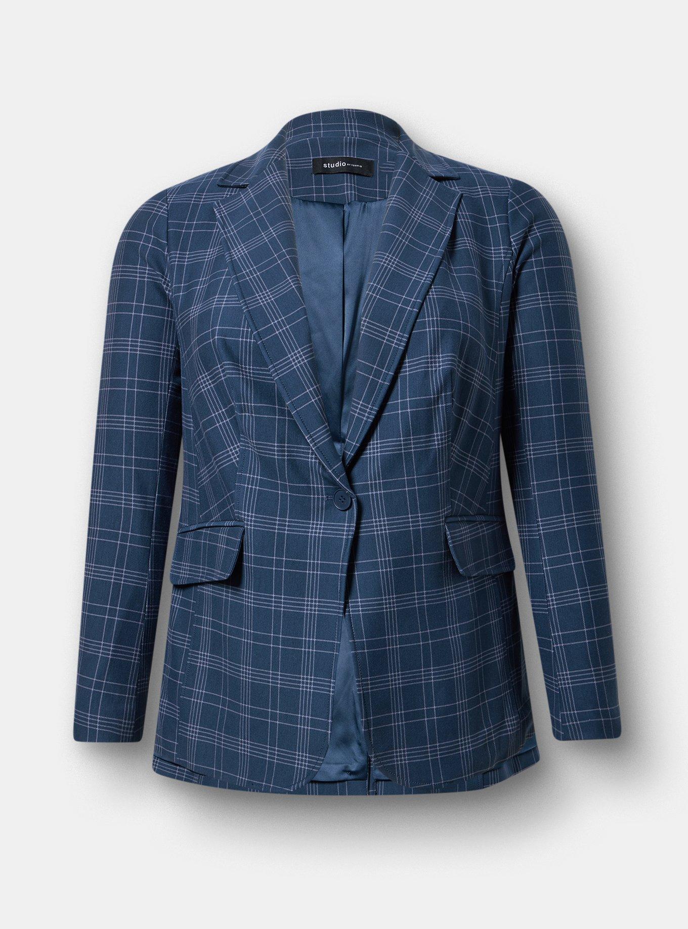 Studio Tailored Ponte Blazer, SYSTEM PLAID TONAL, hi-res