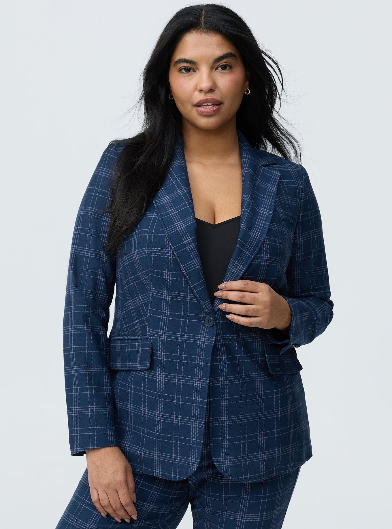 Studio Tailored Ponte Blazer, SYSTEM PLAID TONAL, hi-res