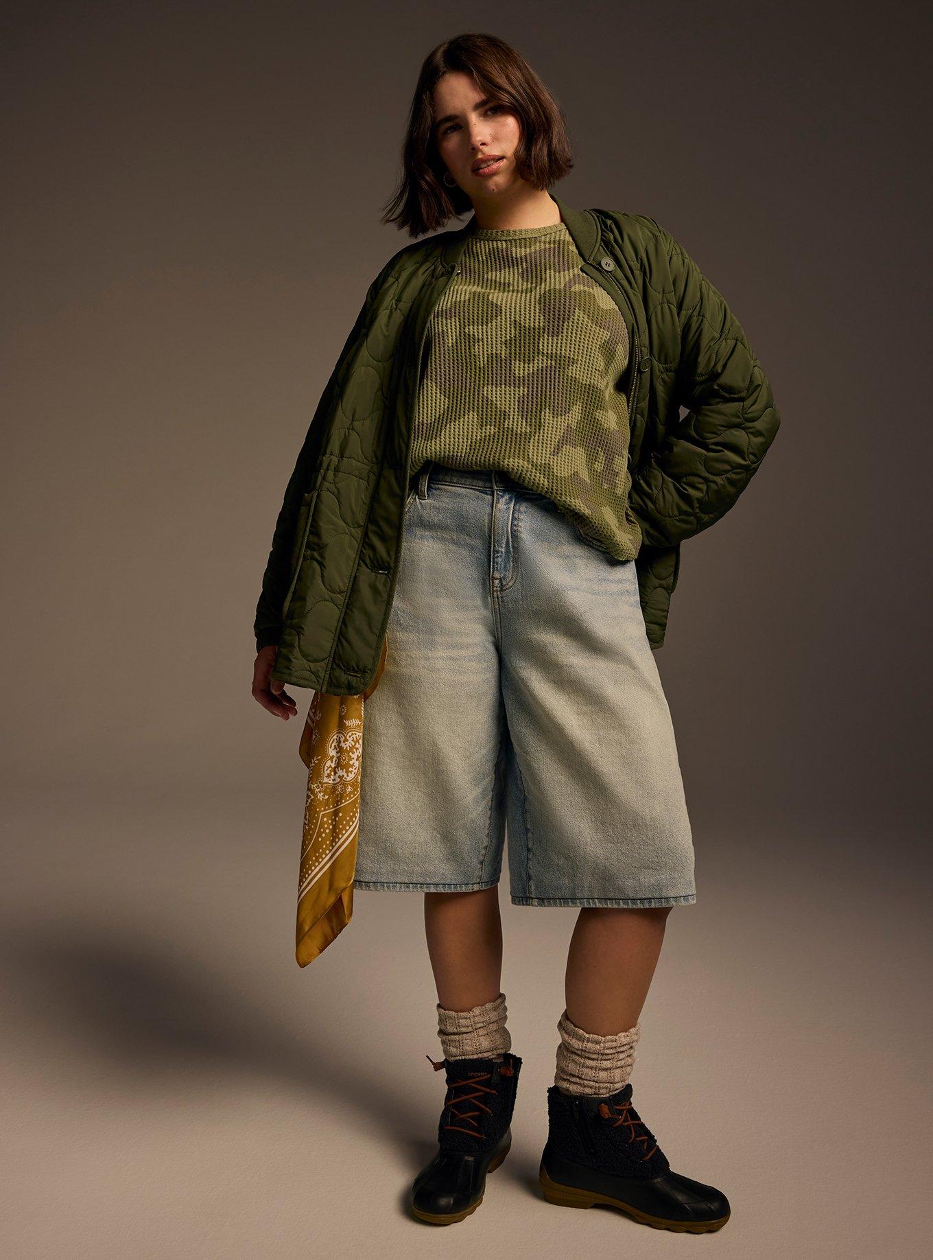 Festi Mixed Fabric Peasant Top, ZIGGY CAMO DUSKY GREEN, alternate