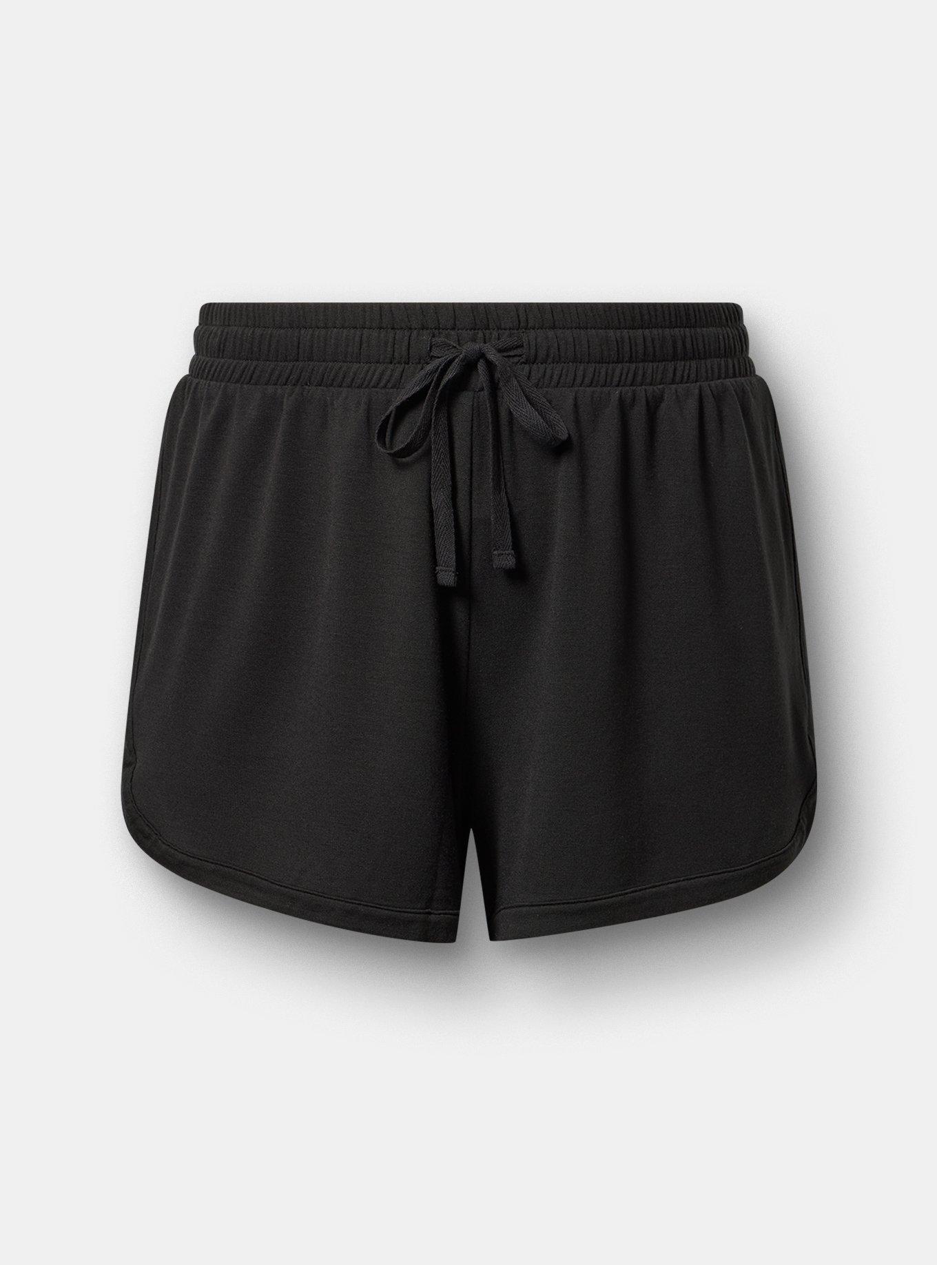 Lightweight French Terry Lounge Short, DEEP BLACK, flat