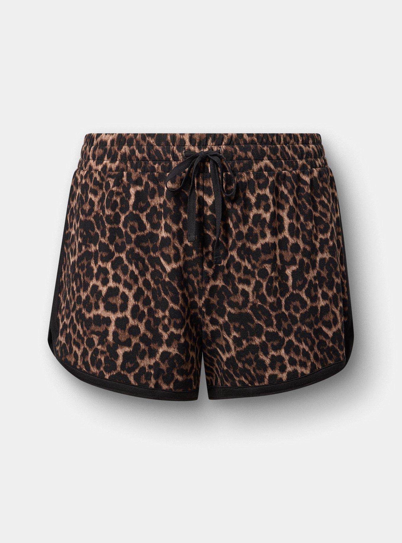 Light Weight French Terry Lounge Short, ON THE PROWL LEOPARD CHOCOLATE, hi-res