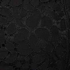 Plus Size Lace Peplum Top, DEEP BLACK, swatch