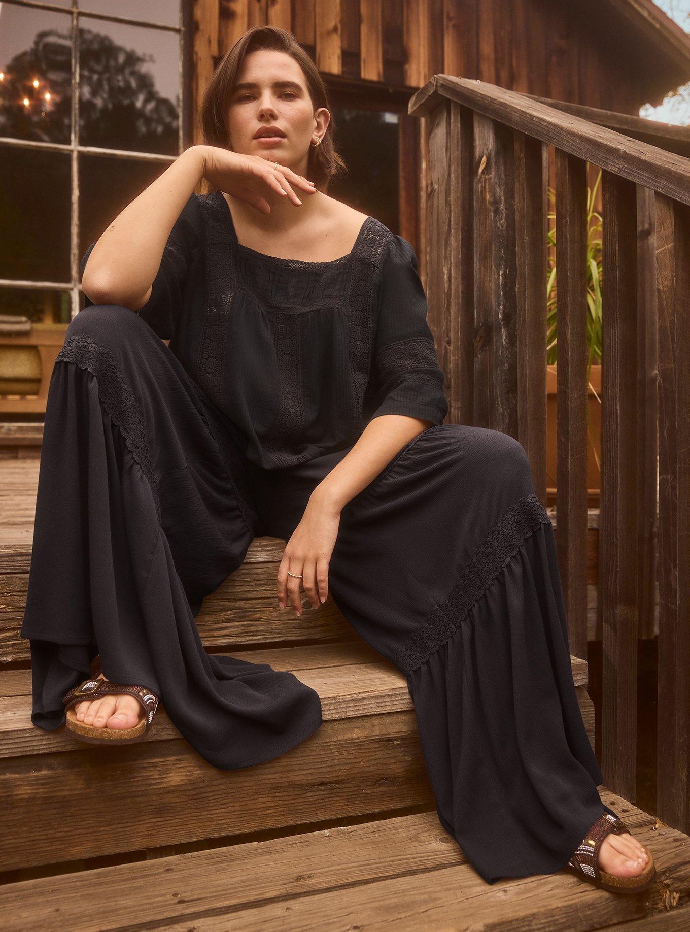 Festi Tie-Back Boho Top, PHANTOM, hi-res