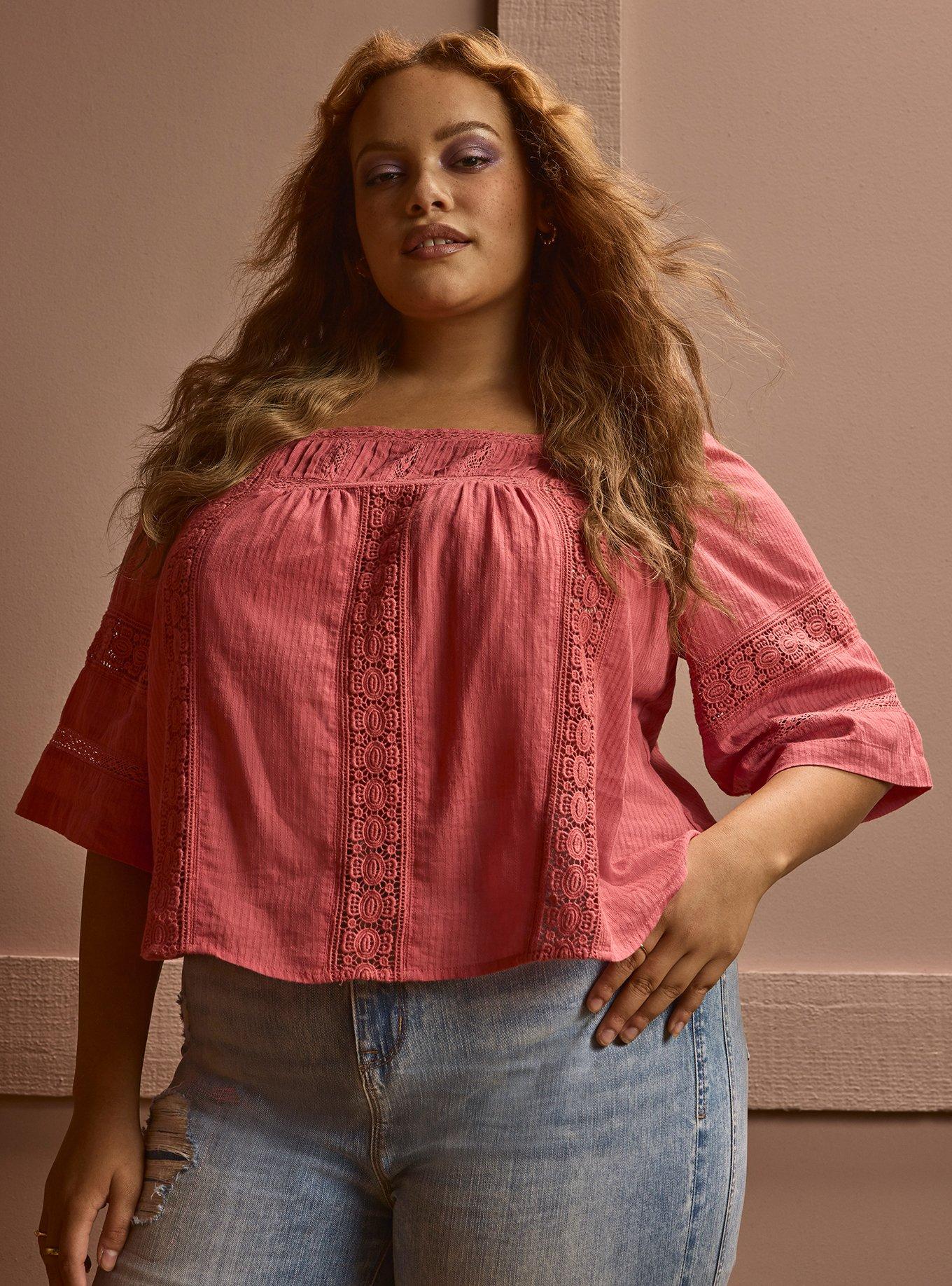 Festi Tie-Back Boho Top, DUSTY CEDAR, hi-res