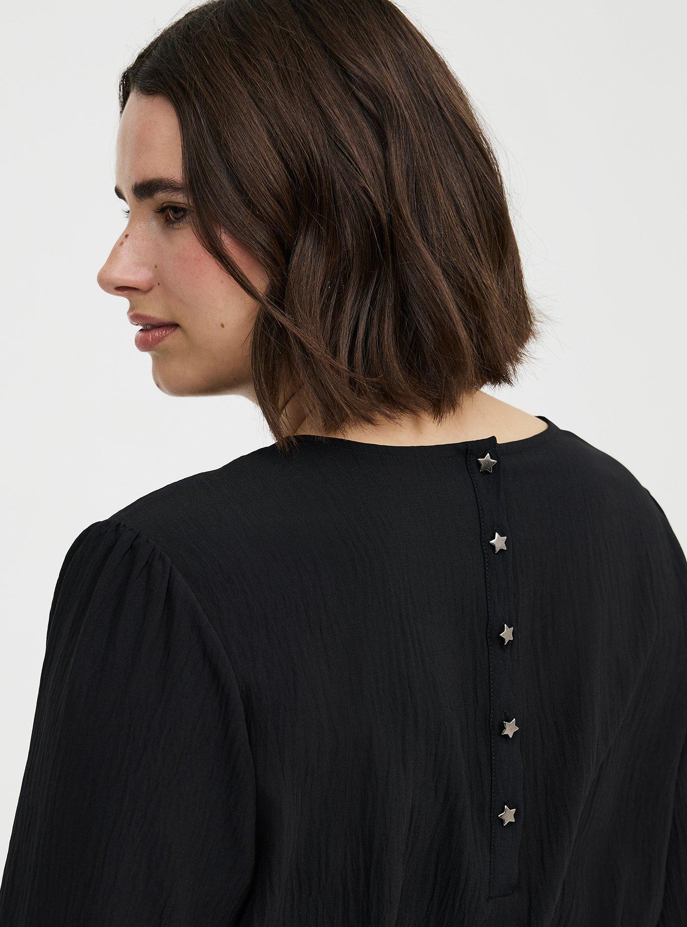 Embroidered Blouse, DEEP BLACK, alternate