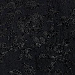 Plus Size Embroidered Blouse, DEEP BLACK, swatch
