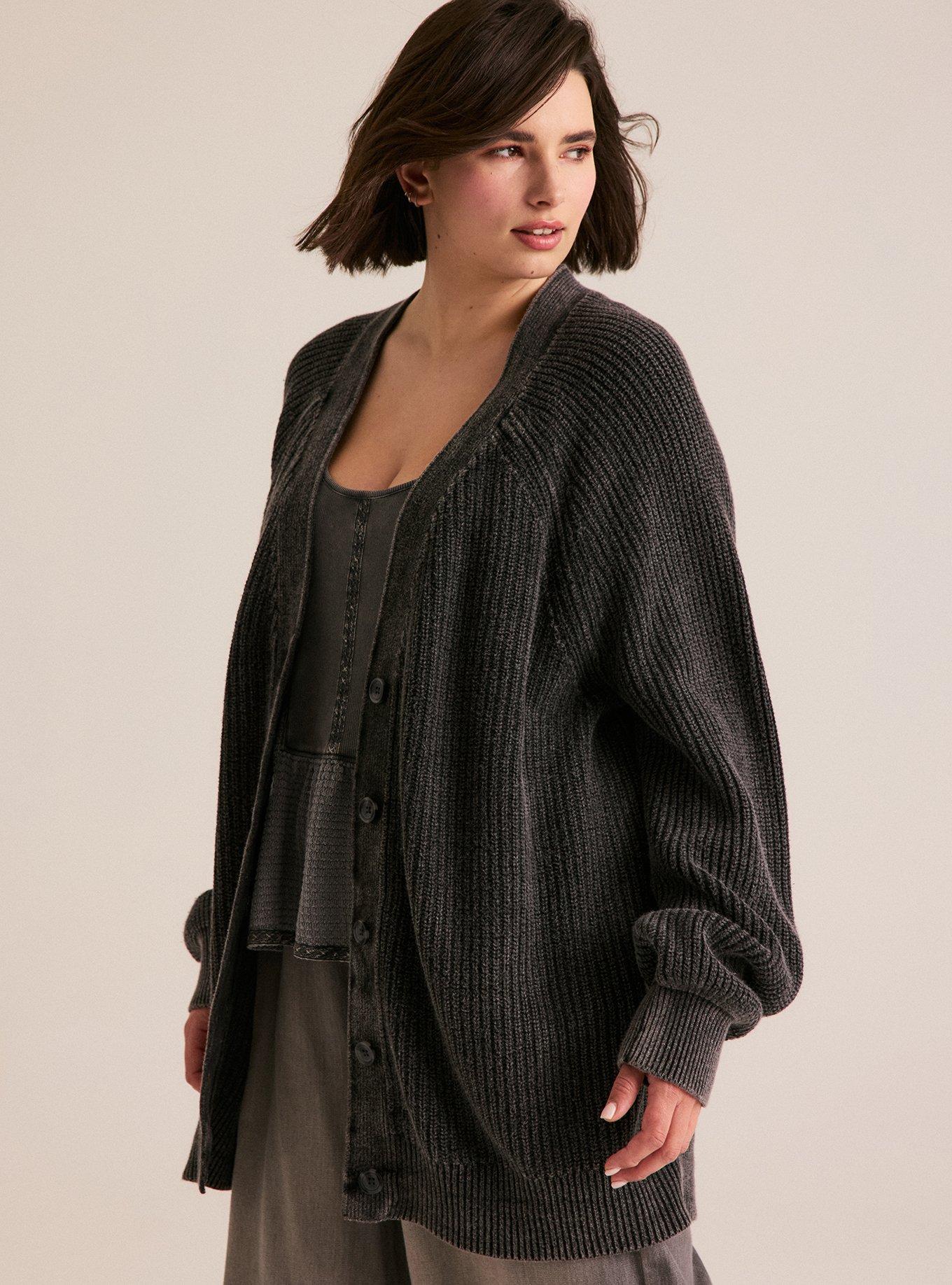 Festi Button-Front Cardigan, PHANTOM, alternate