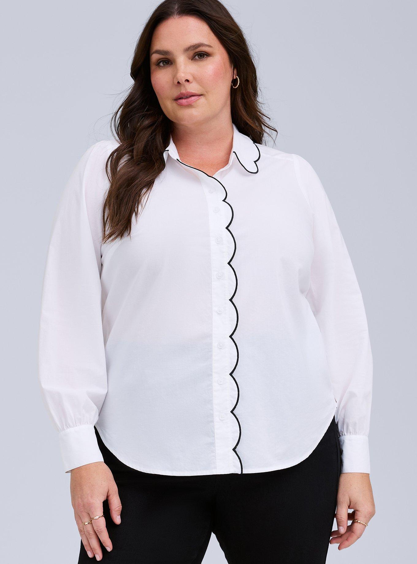 Belle Isle Scalloped Shirt, BRIGHT WHITE, alternate