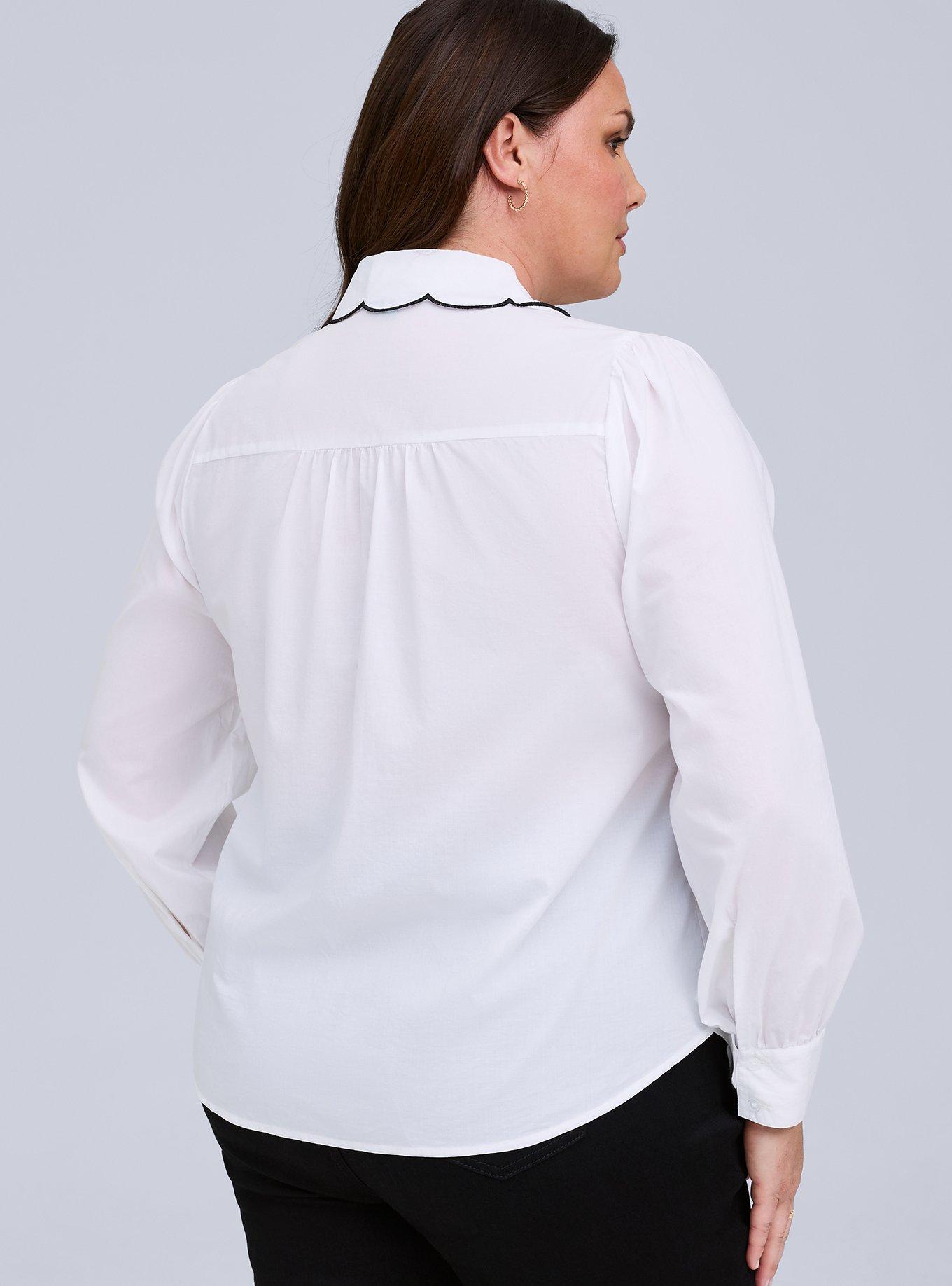 Belle Isle Scalloped Shirt, BRIGHT WHITE, alternate