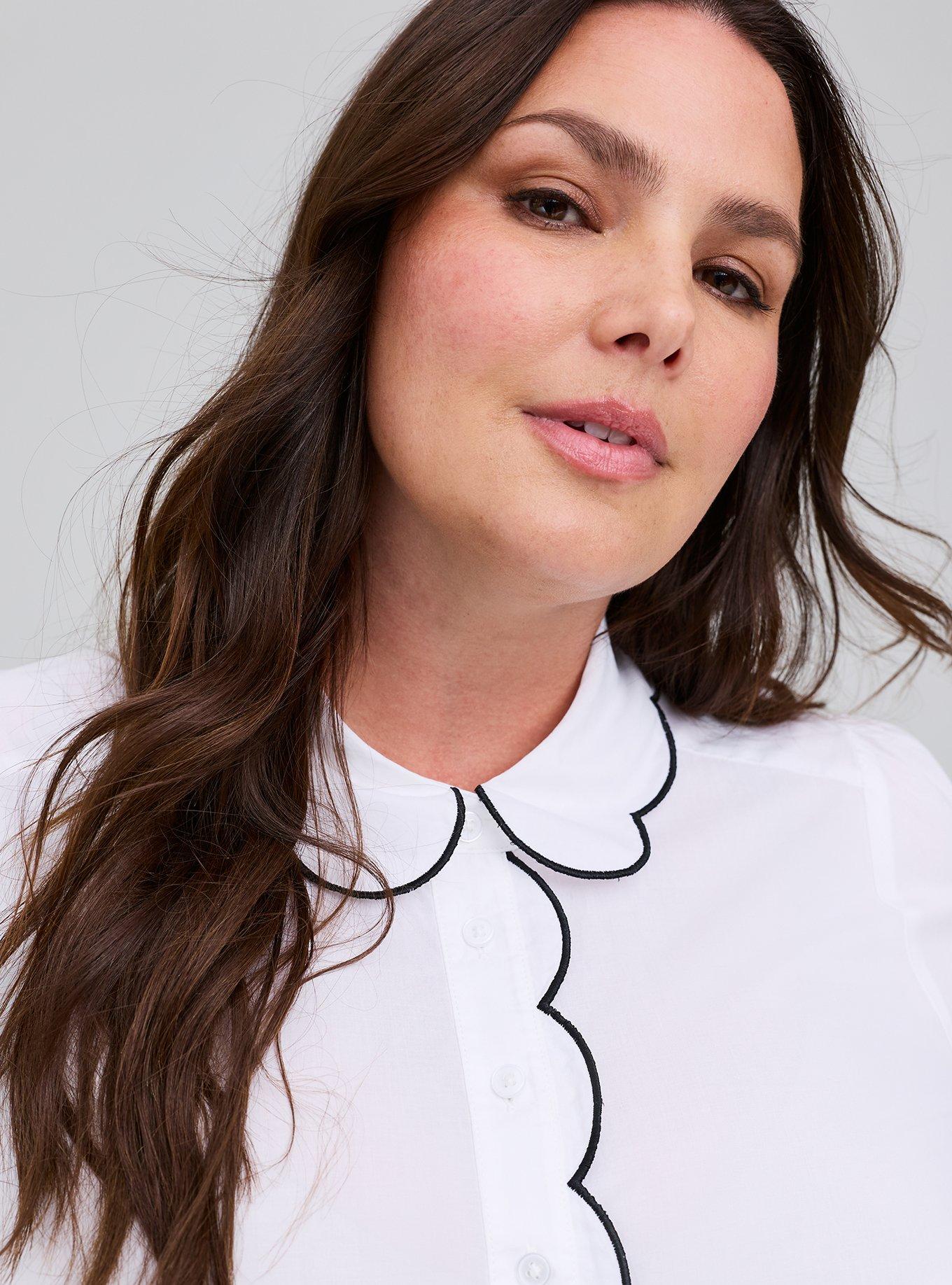 Belle Isle Scalloped Shirt, BRIGHT WHITE, alternate