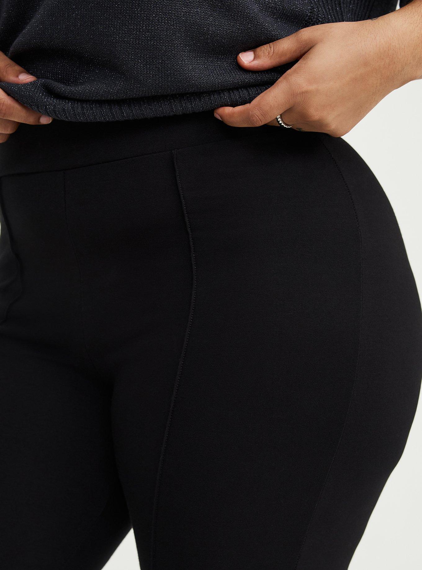 Full-Length Pintuck Bootcut Legging, DEEP BLACK, alternate