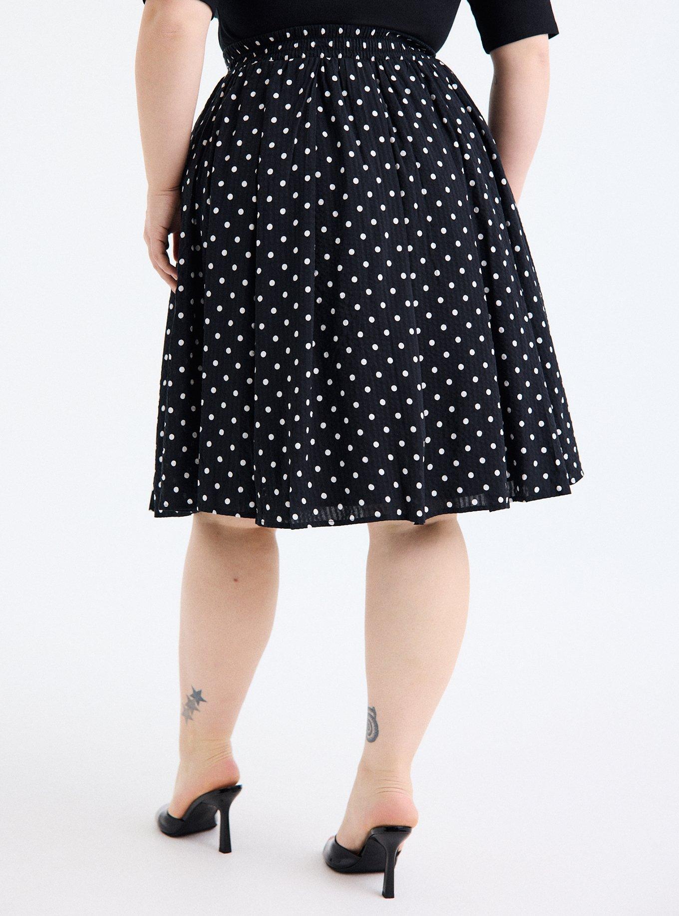 Retro Chic Pleated Midi Skirt, CLOSE DOT DEEP BLACK, alternate