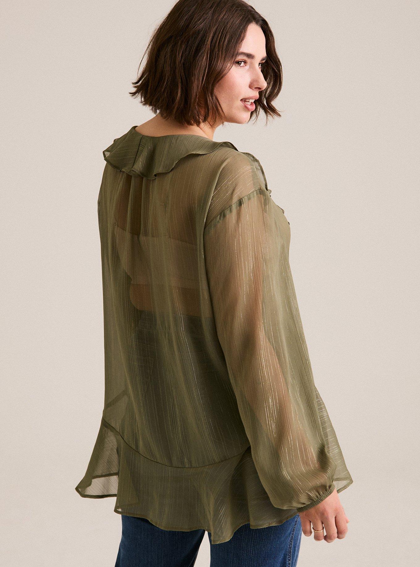 Festi Ruffle Button-Up Blouse