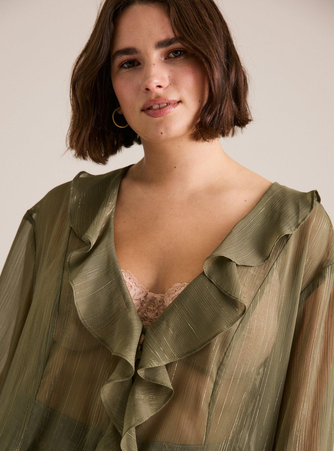 Festi Ruffle Button-Up Blouse