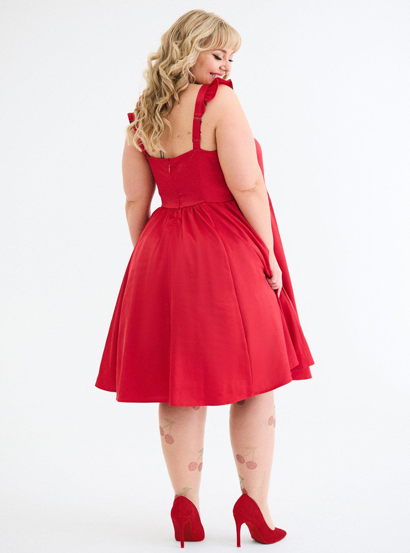 Retro Chic Flutter Sleeve Swing Dress