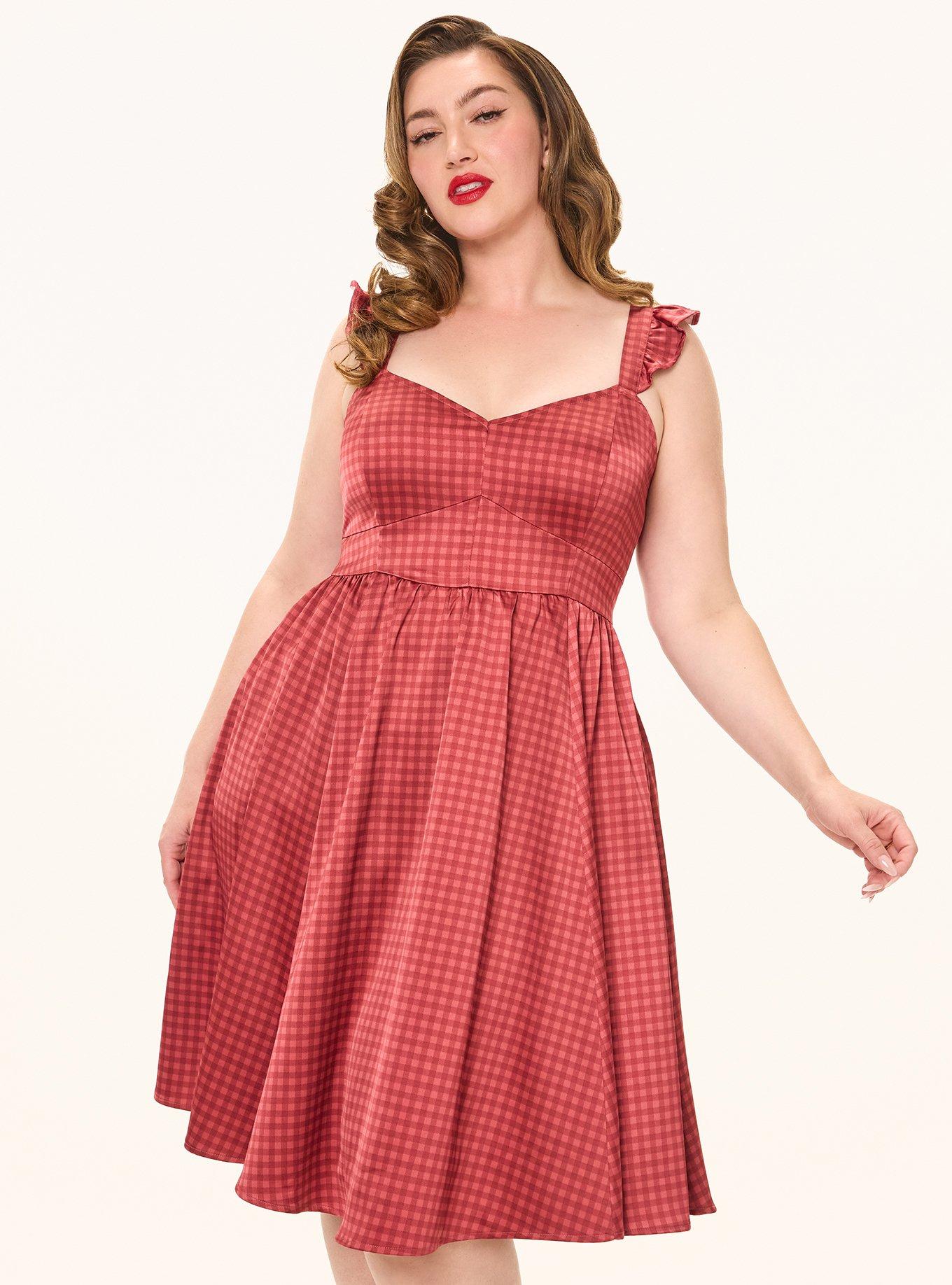 formal swing dresses plus size Plus Size Swing Flared Mini Dress 4XL main image 1