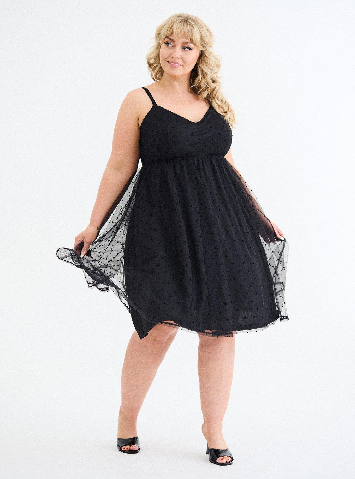 Retro Chic Flocked Dot Mesh Dress