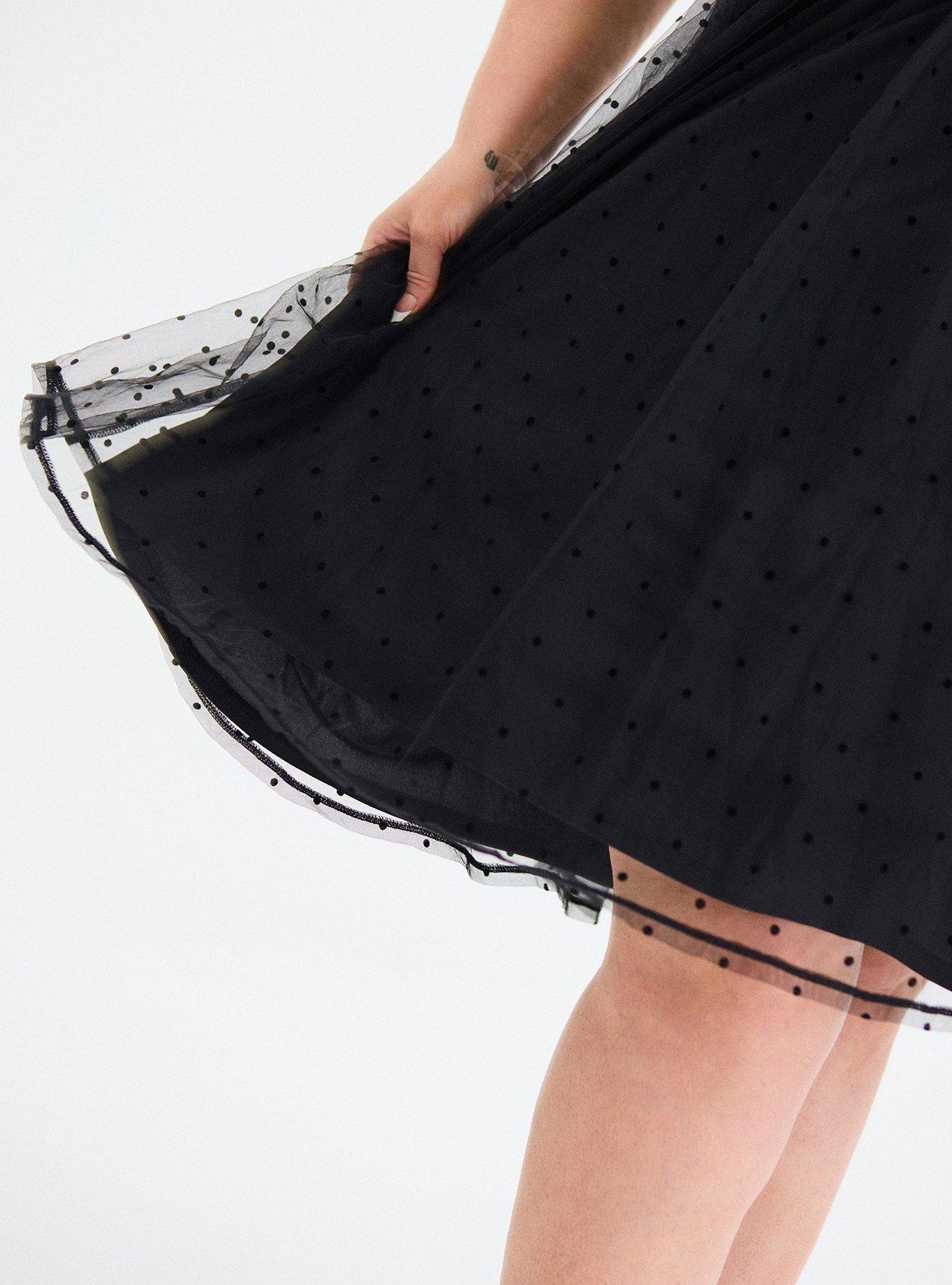 Retro Chic Flocked Dot Mesh Dress