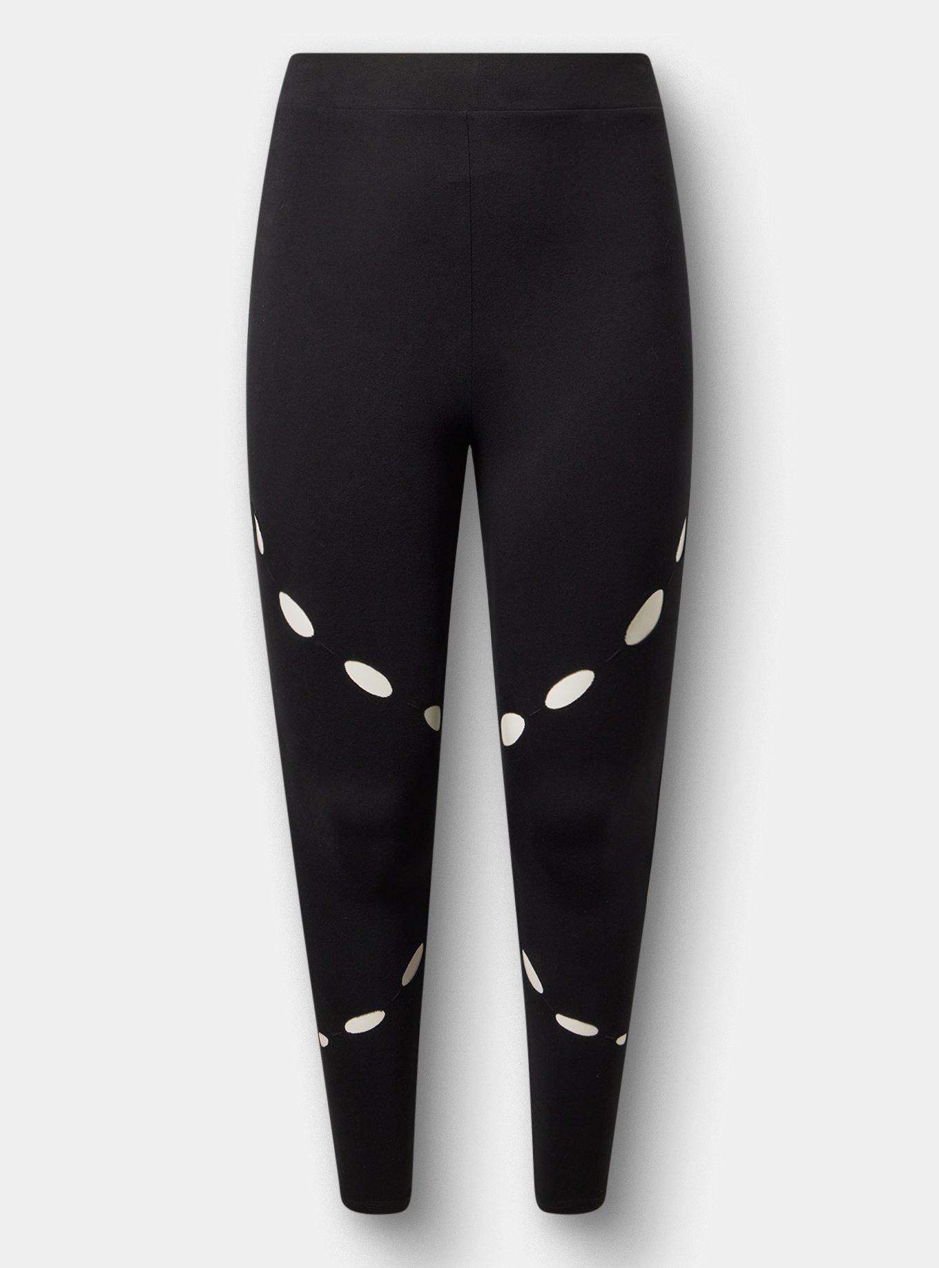 Full Length Cutout Legging, DEEP BLACK, hi-res