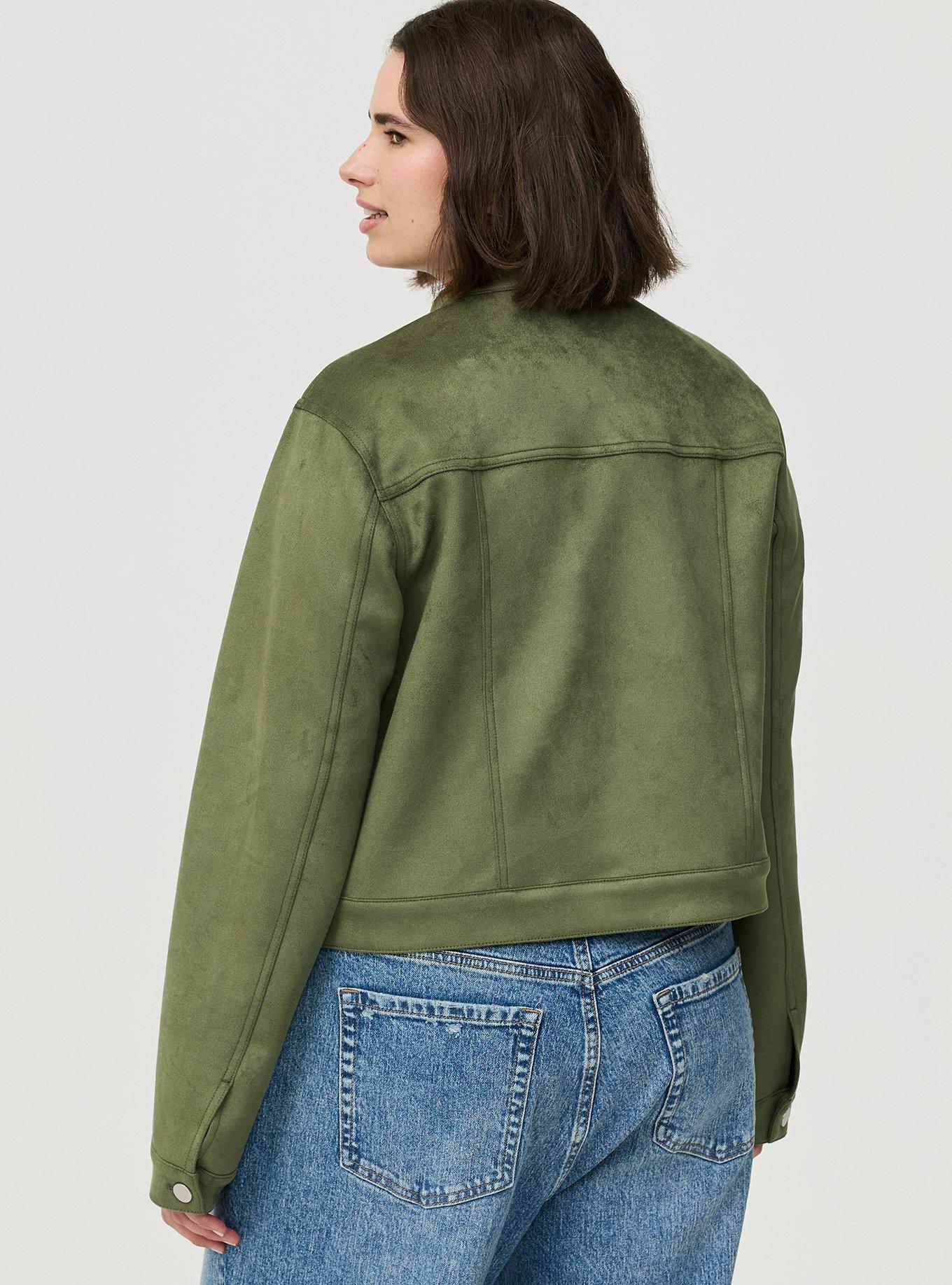 Modern Suede Trucker Jacket, FOUR LEAF CLOVER, alternate