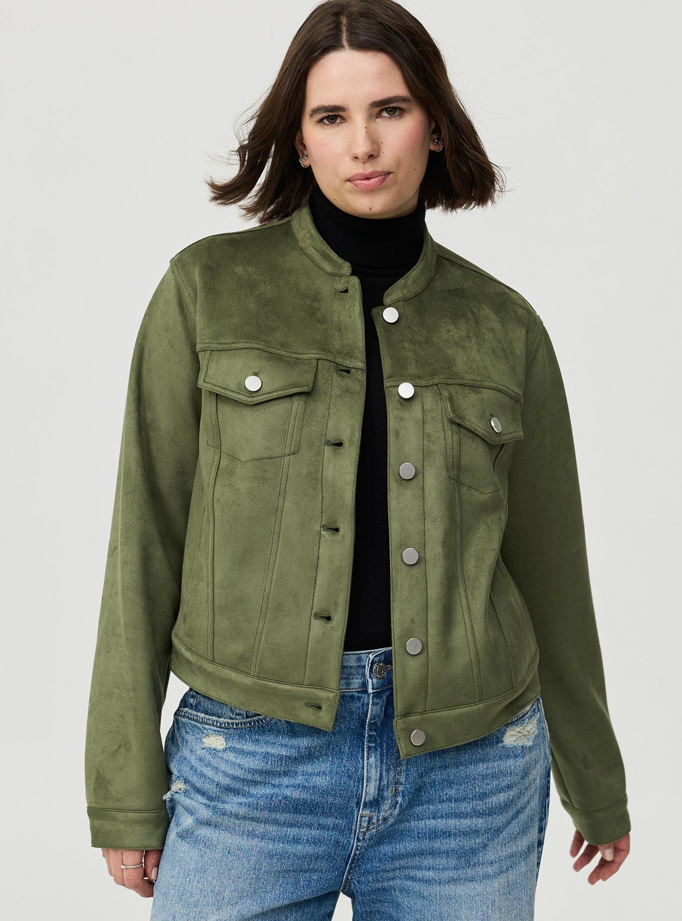 Modern Suede Trucker Jacket, FOUR LEAF CLOVER, alternate