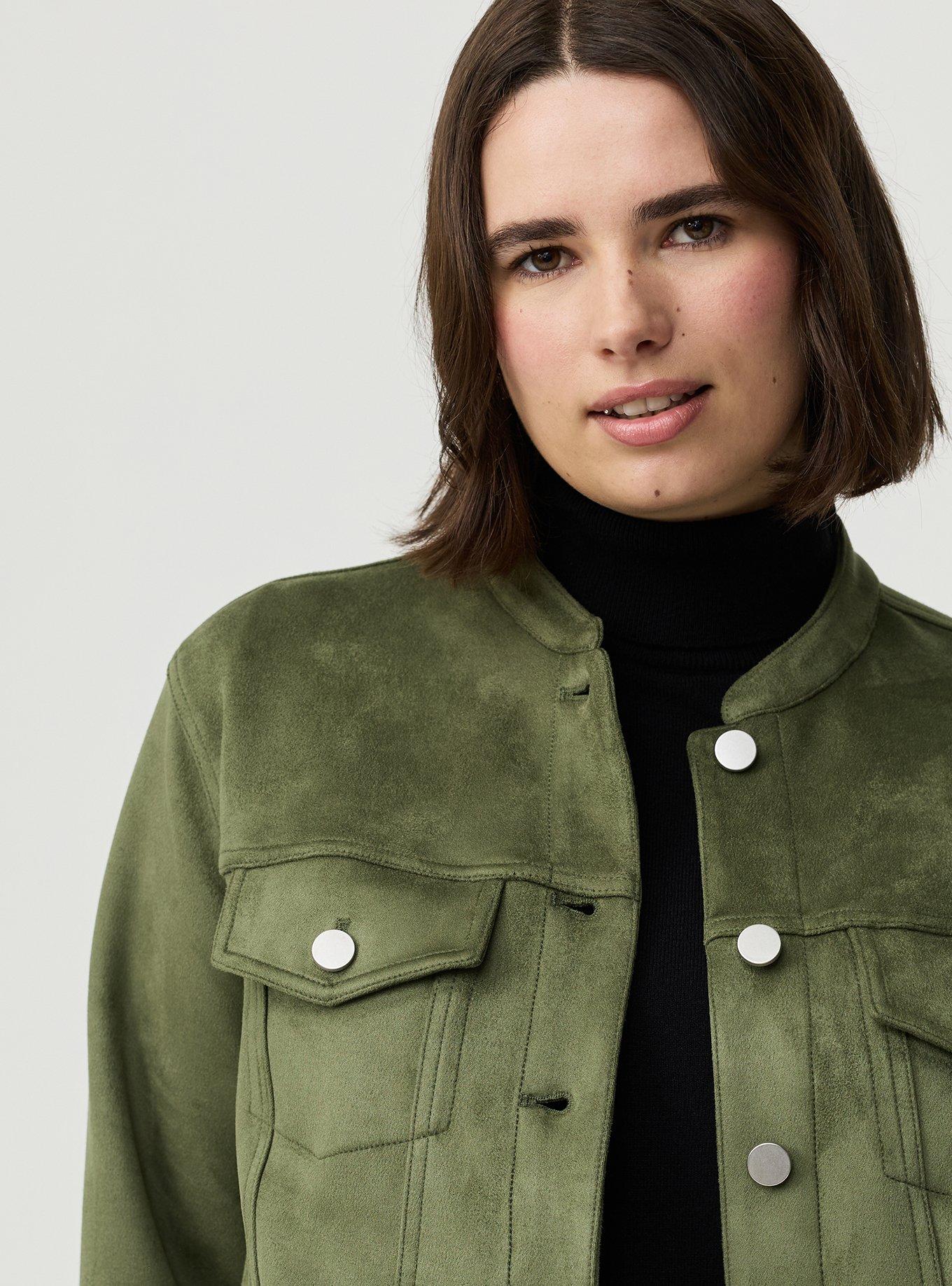 Modern Suede Trucker Jacket, FOUR LEAF CLOVER, alternate