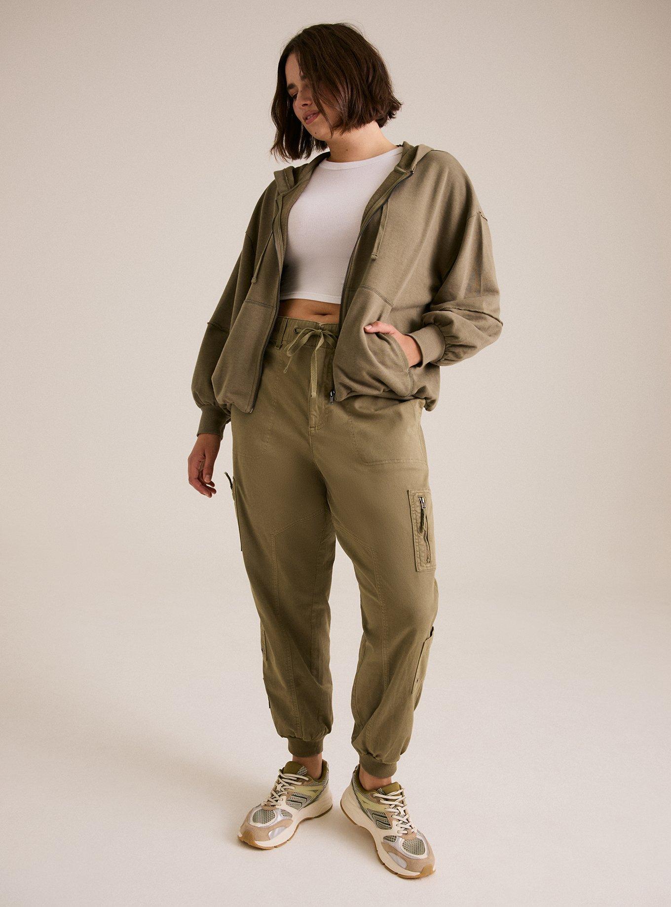 Festi Zip-Front Balloon Hoodie, DUSTY OLIVE, alternate