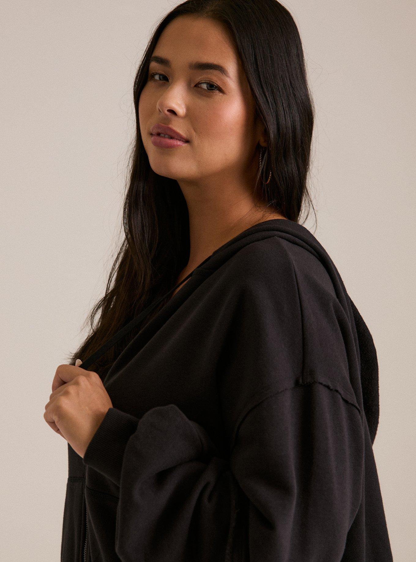 Festi Zip-Front Balloon Hoodie, DEEP BLACK, alternate