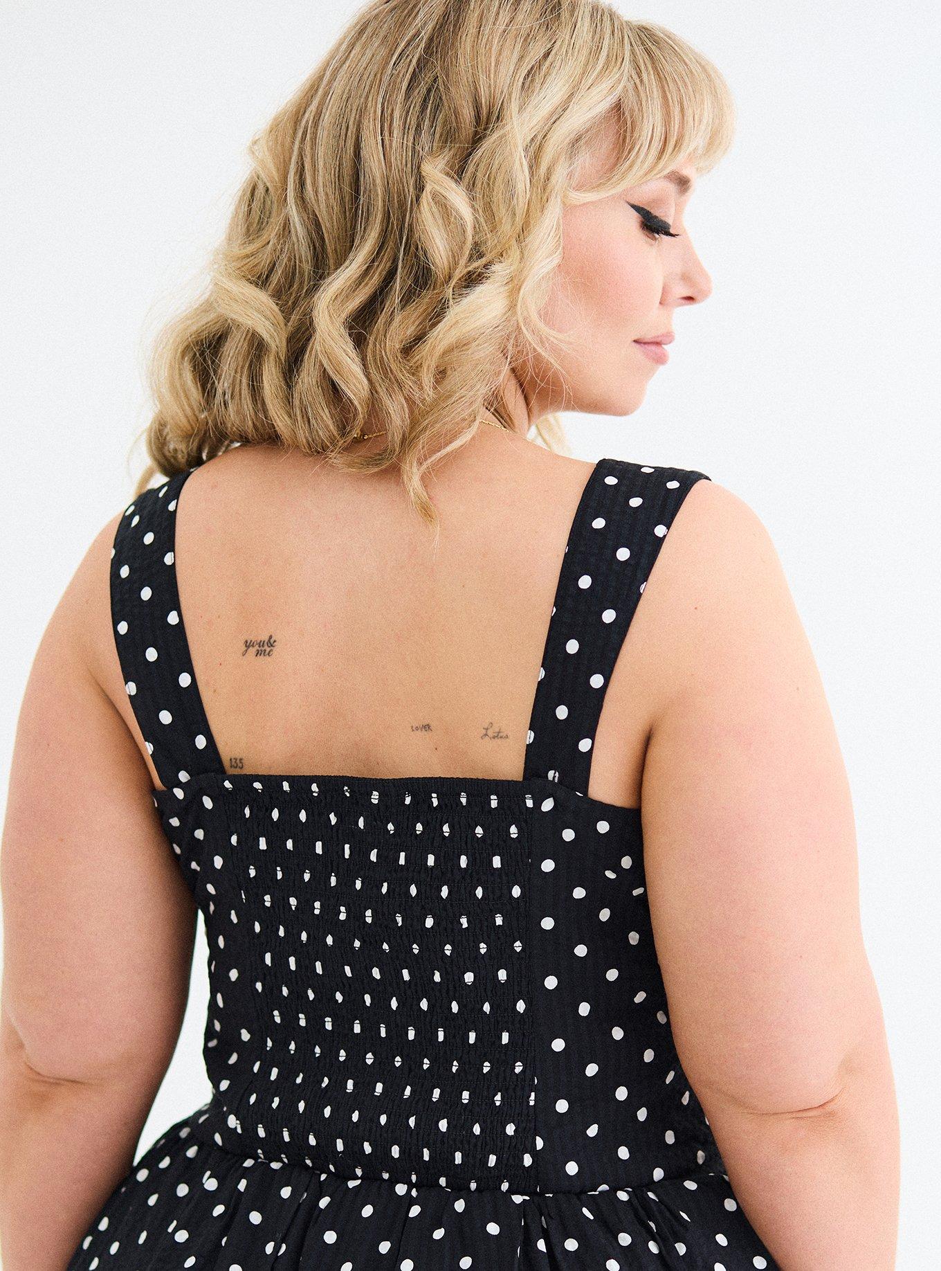 Retro Chic Sweetheart Crop Top, CLOSE DOT DEEP BLACK, alternate