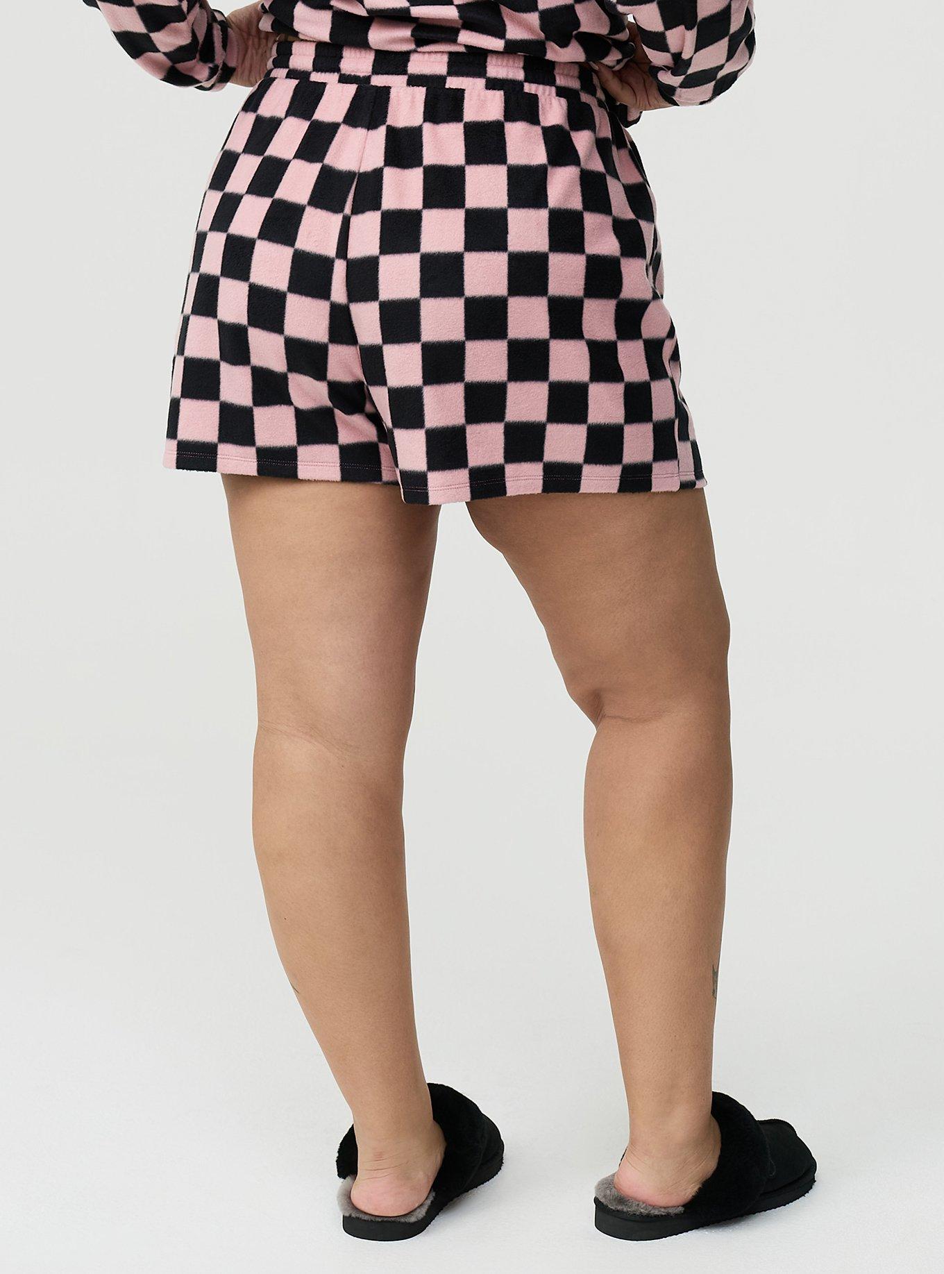 Spa Fleece Sleep Short, SUNNY CHECK PINK, alternate