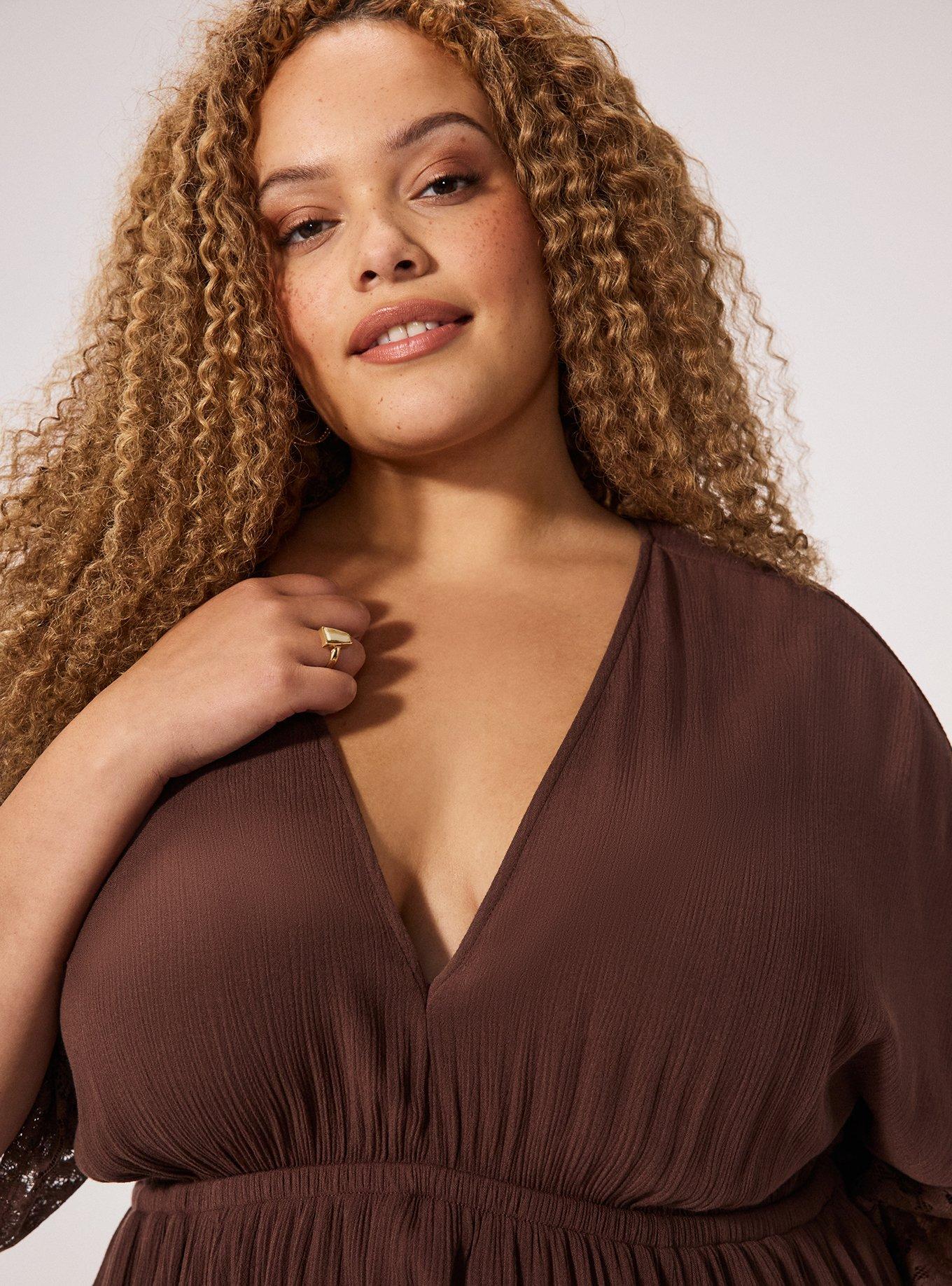 Festi Crochet Trim Maxi Dress, FRENCH ROAST, alternate