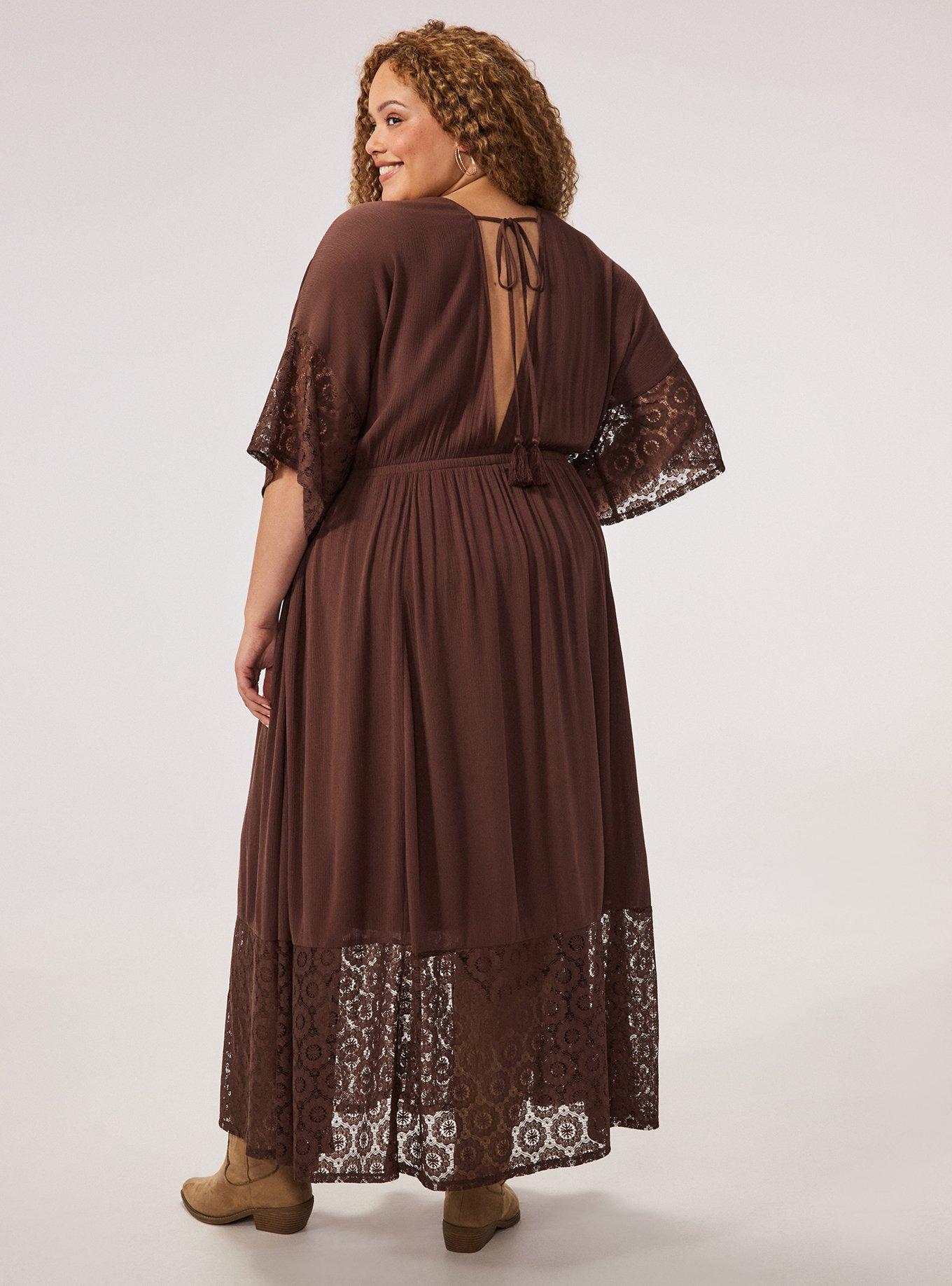 Festi Crochet Trim Maxi Dress, FRENCH ROAST, alternate