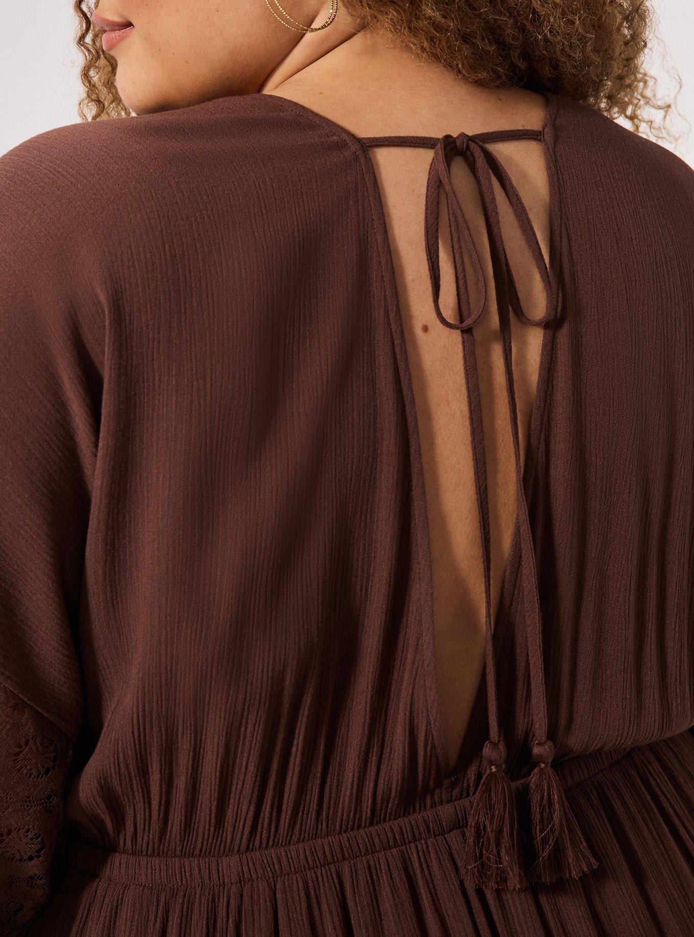 Festi Crochet Trim Maxi Dress, FRENCH ROAST, alternate