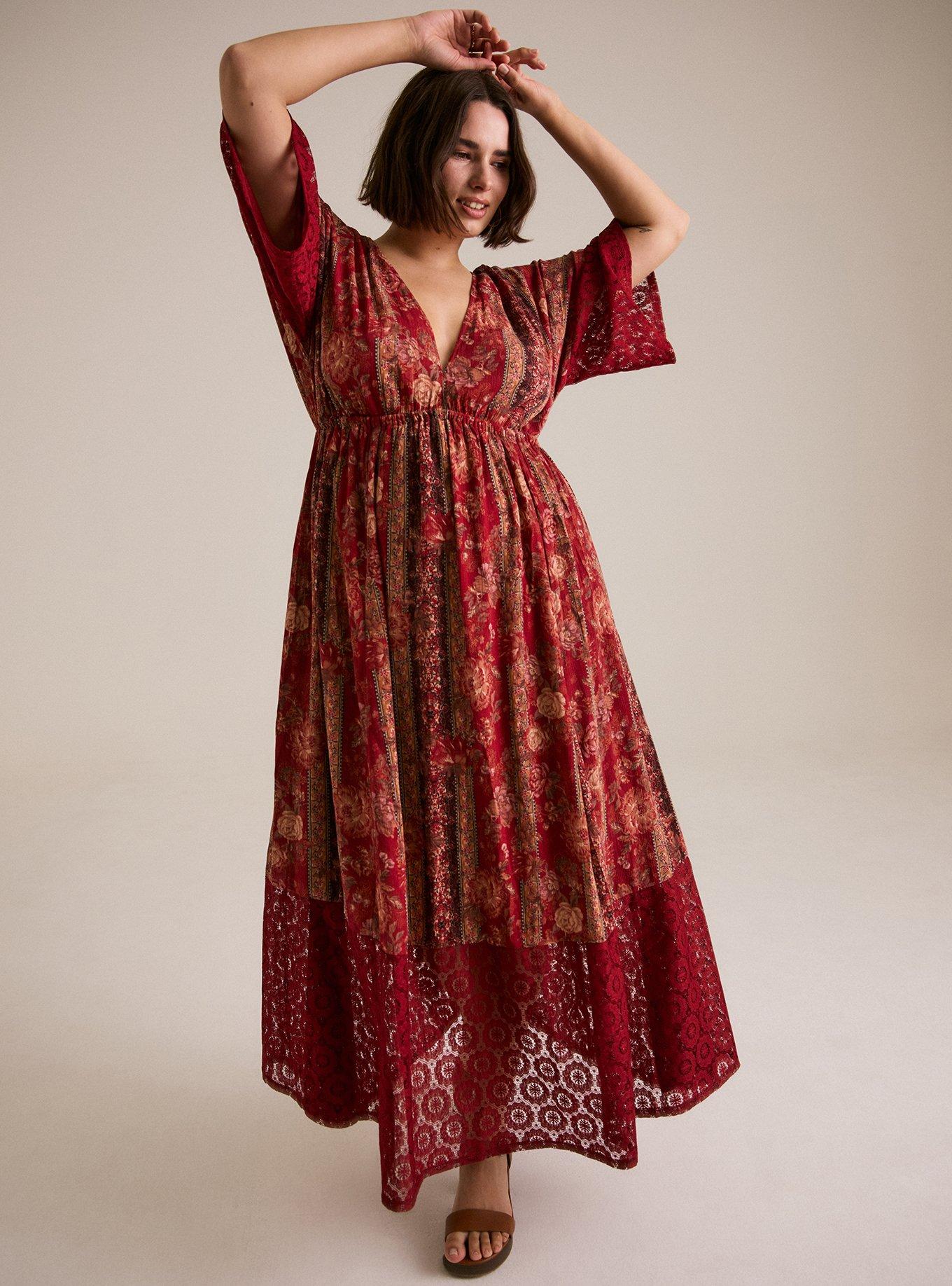 Festi Crochet Trim Maxi Dress