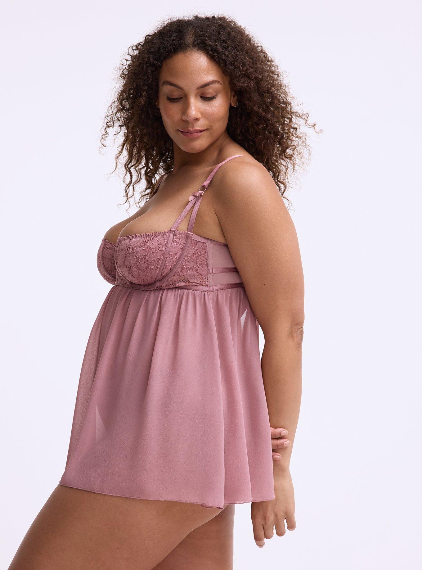 Ava Lace Wired Babydoll, NOSTALGIA ROSE, alternate